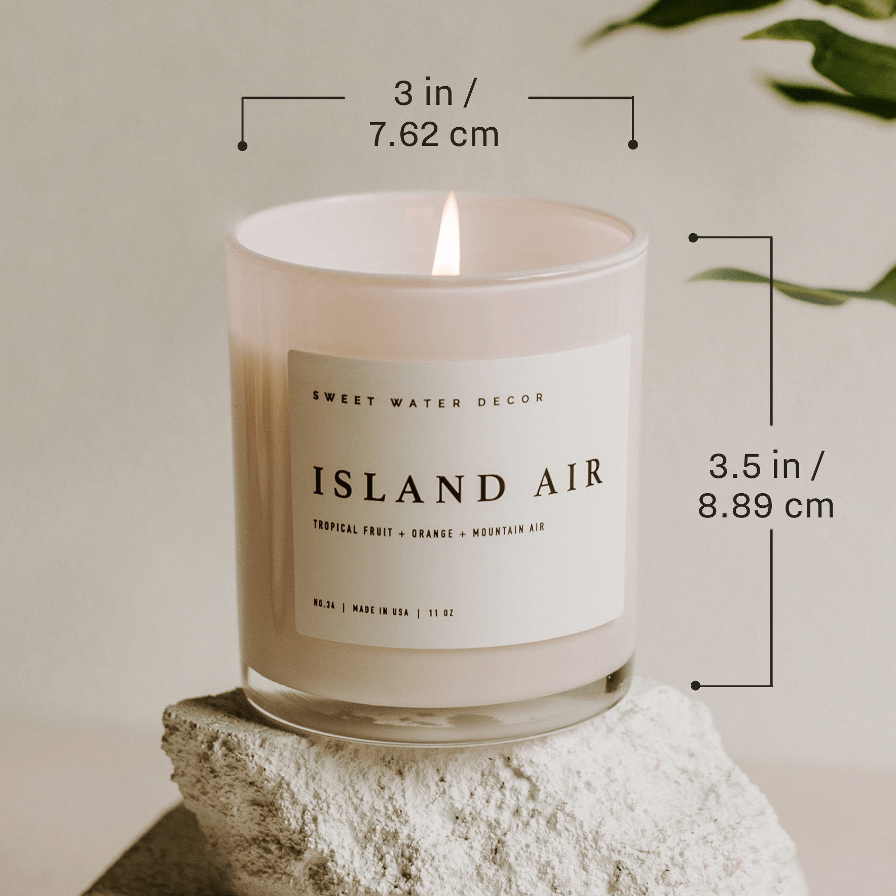 Mango and Coconut Soy Candle - White Jar - 11 oz Sweet Water Decor