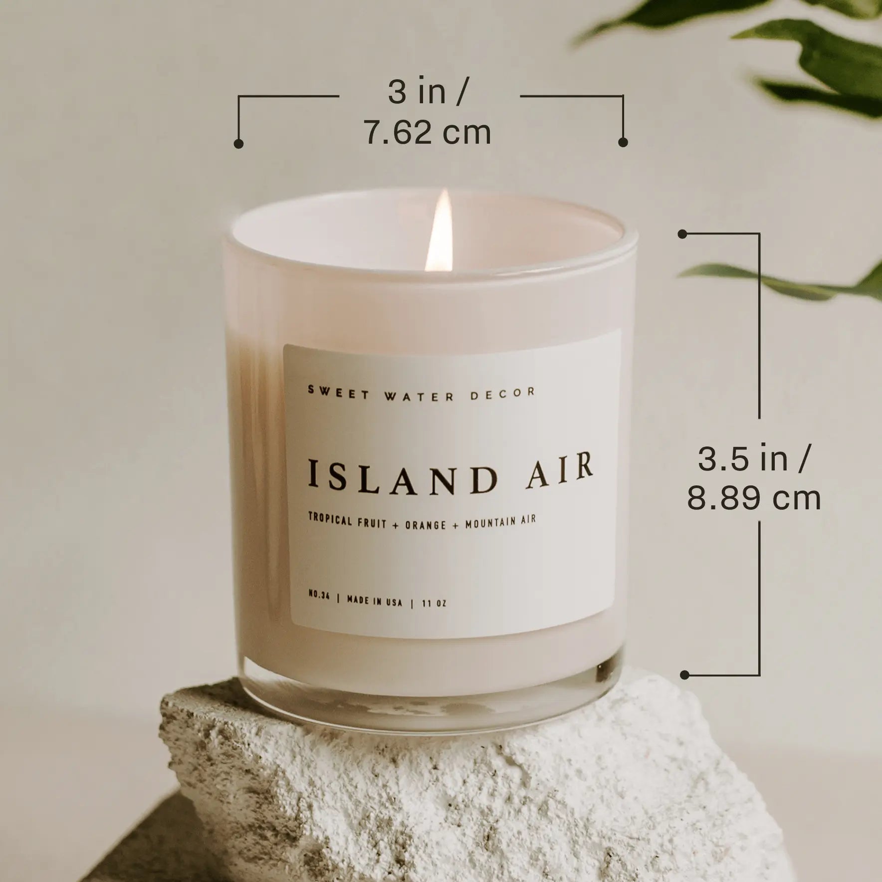 Mango and Coconut Soy Candle - White Jar - 11 oz Sweet Water Decor