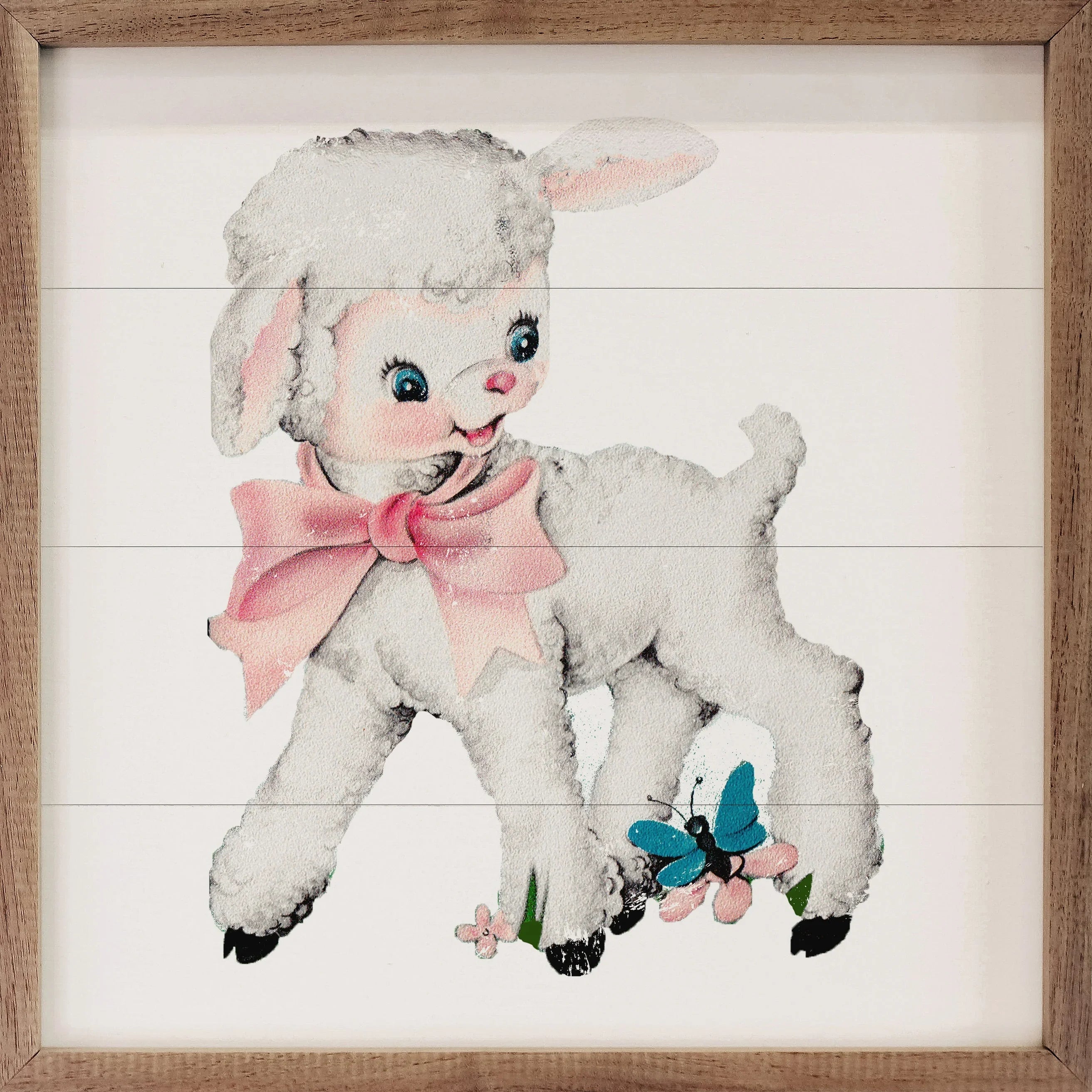 Easter Lamb With Butterflies White