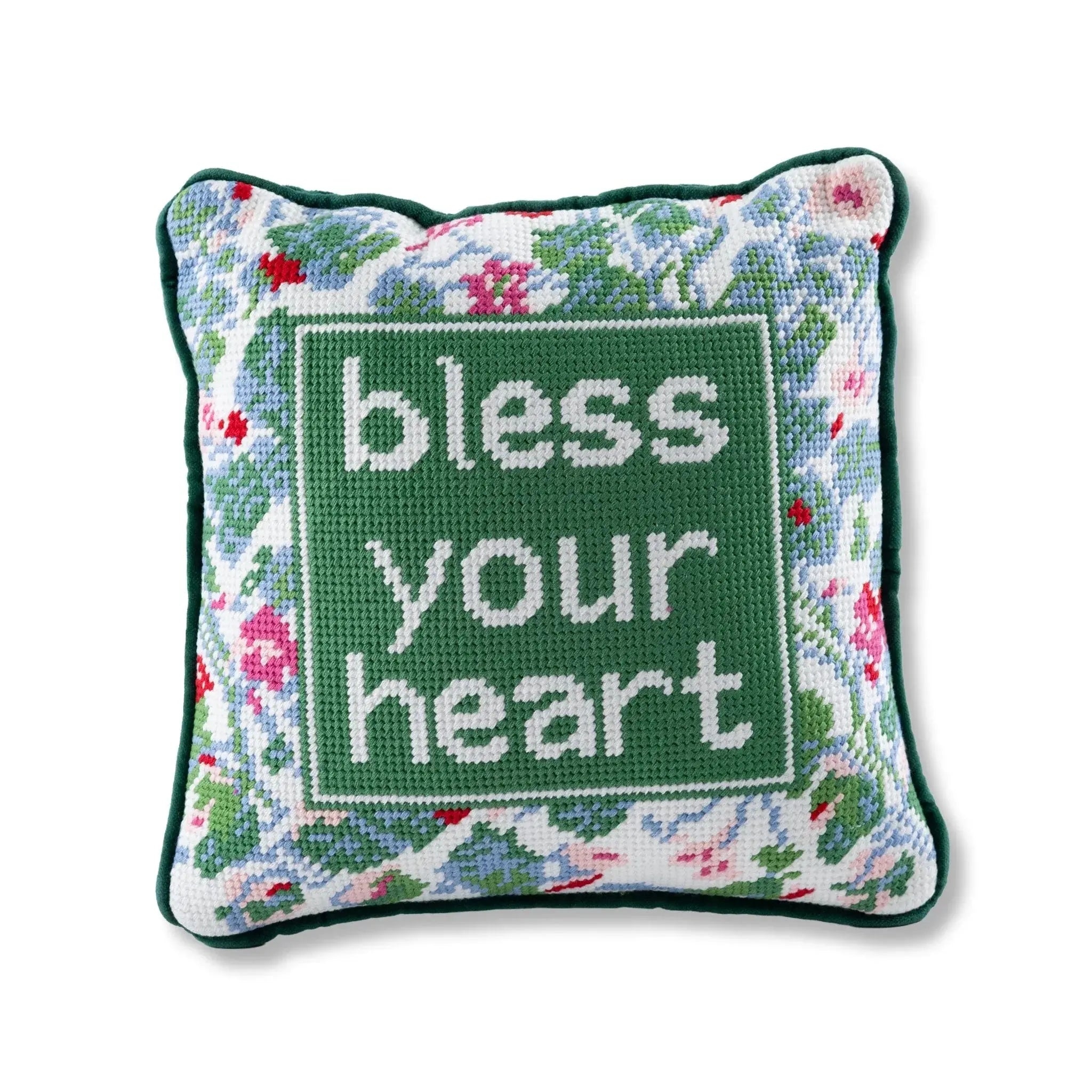 Bless Your Heart Needlepoint Pillow Furbish Studio