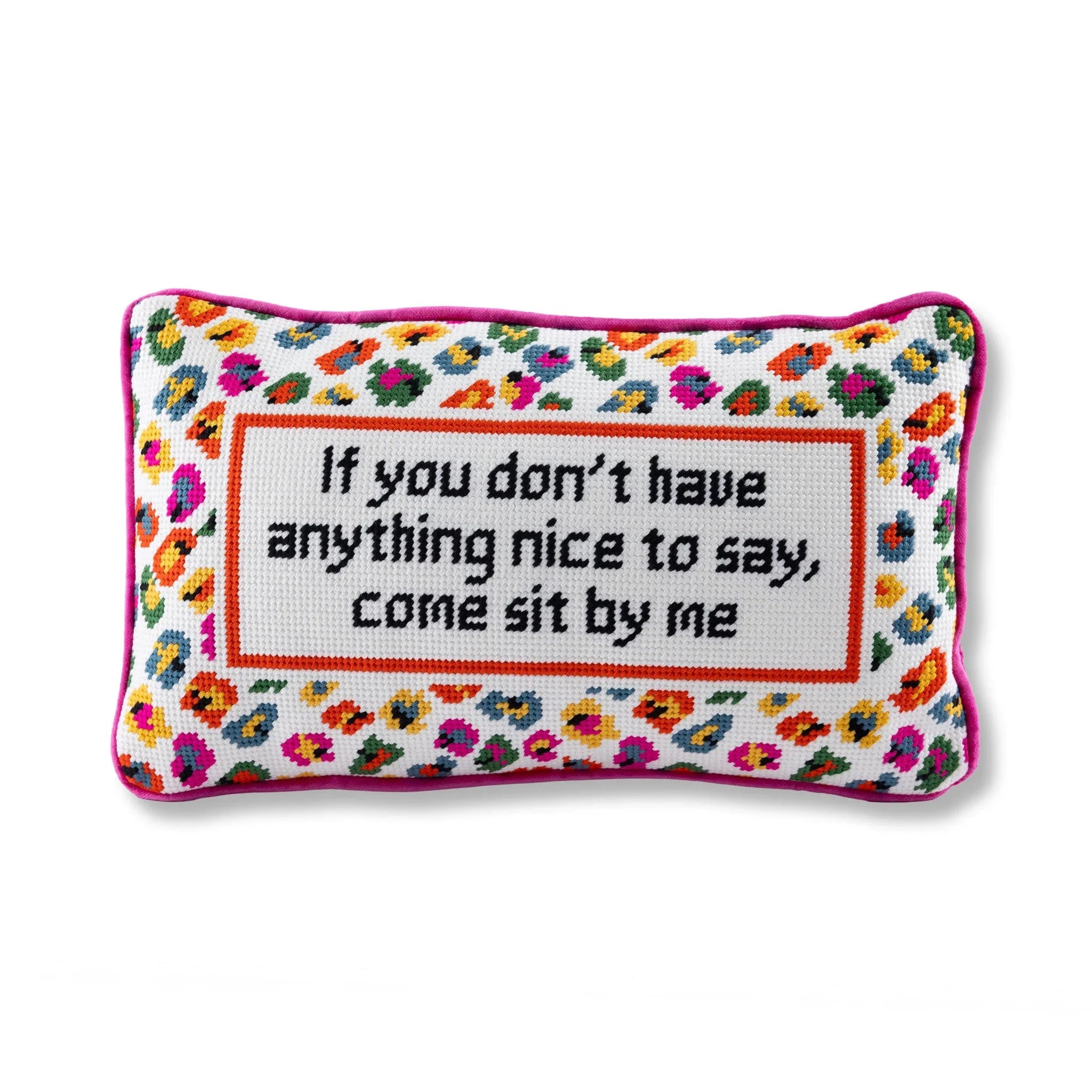Come Sit By Me Needlepoint Pillow