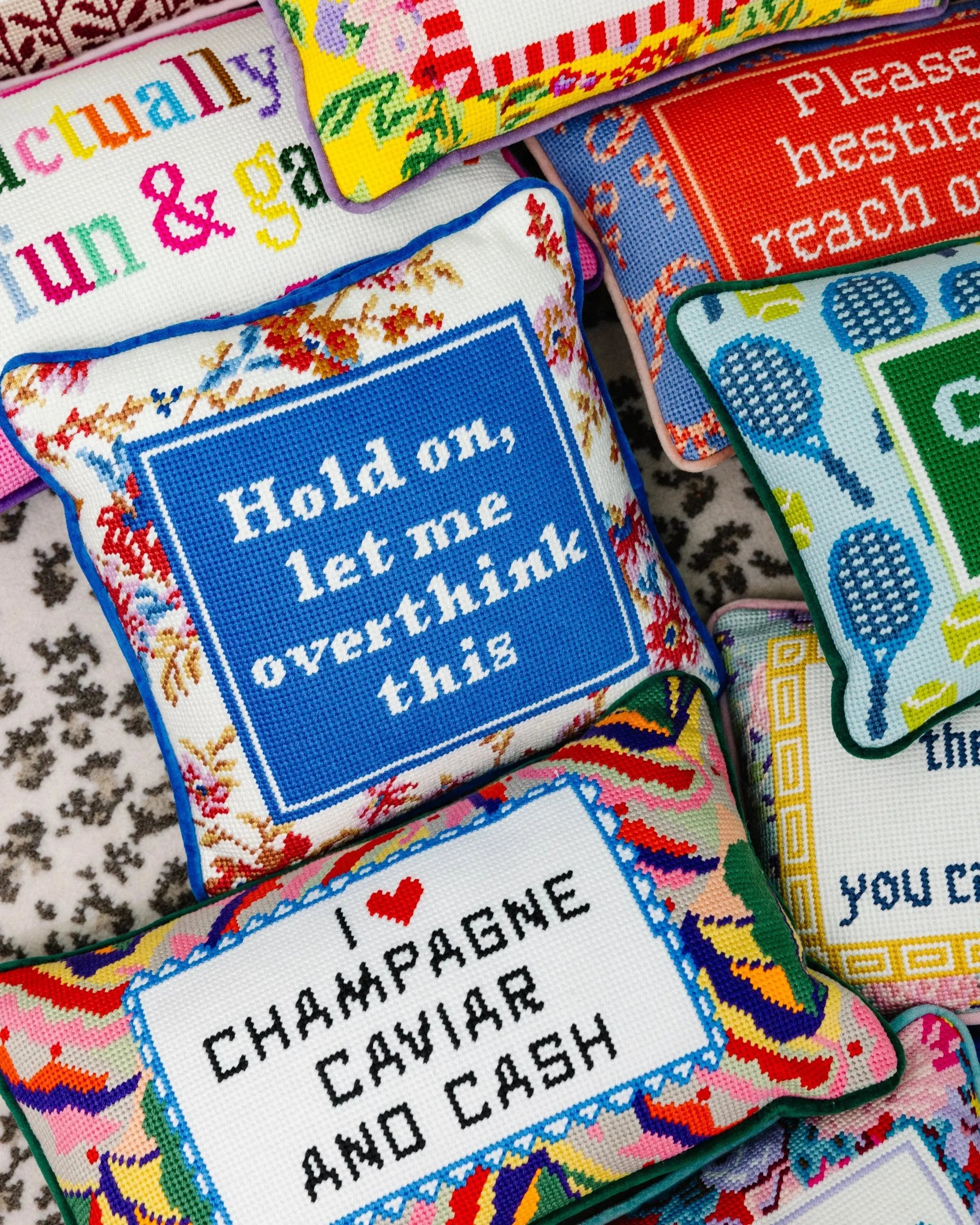 Overthink Needlepoint Pillow Furbish Studio