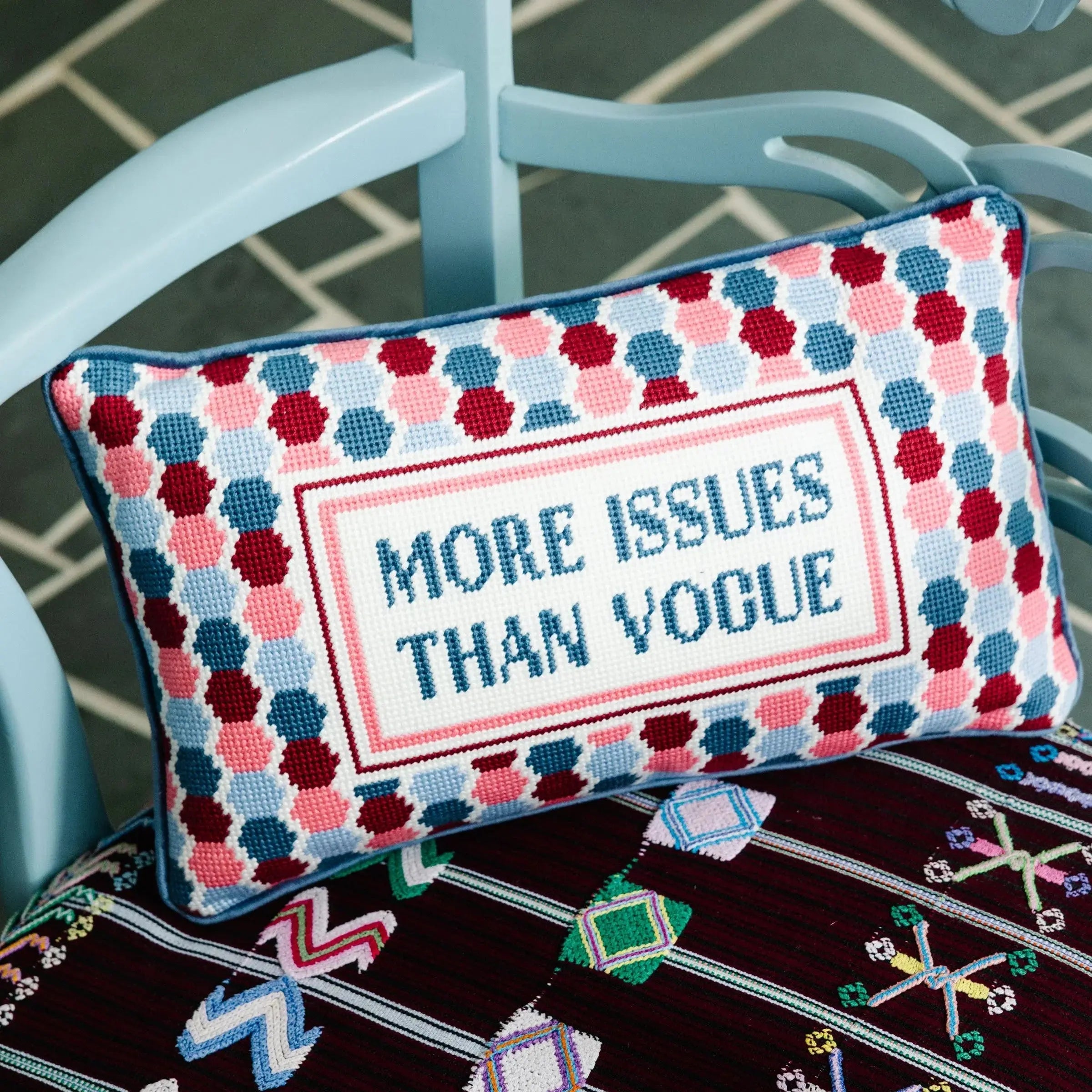 More Issues Needlepoint Pillow Furbish Studio
