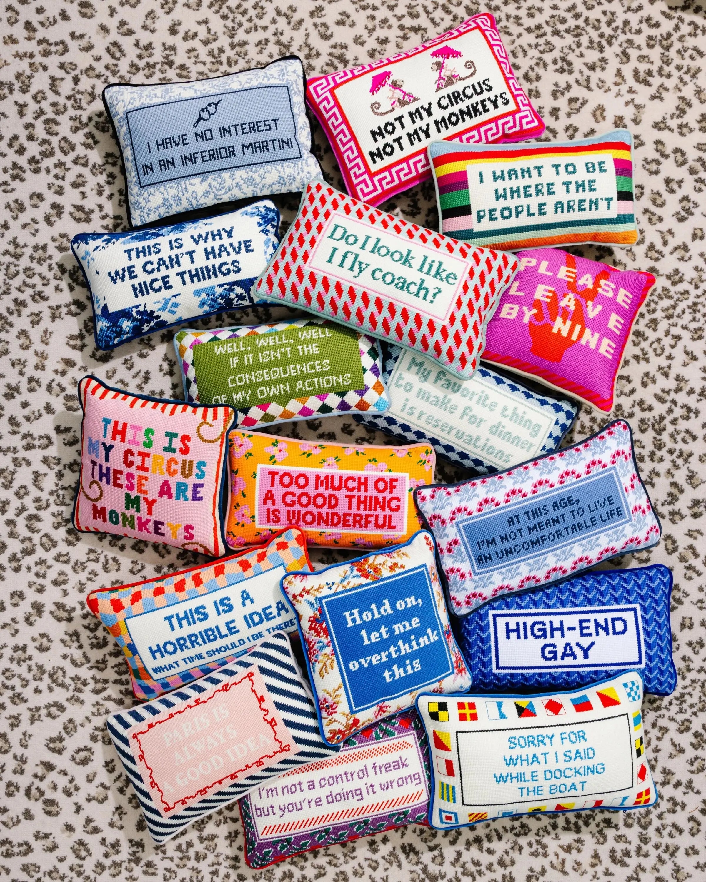Well Well Well Needlepoint Pillow Furbish Studio