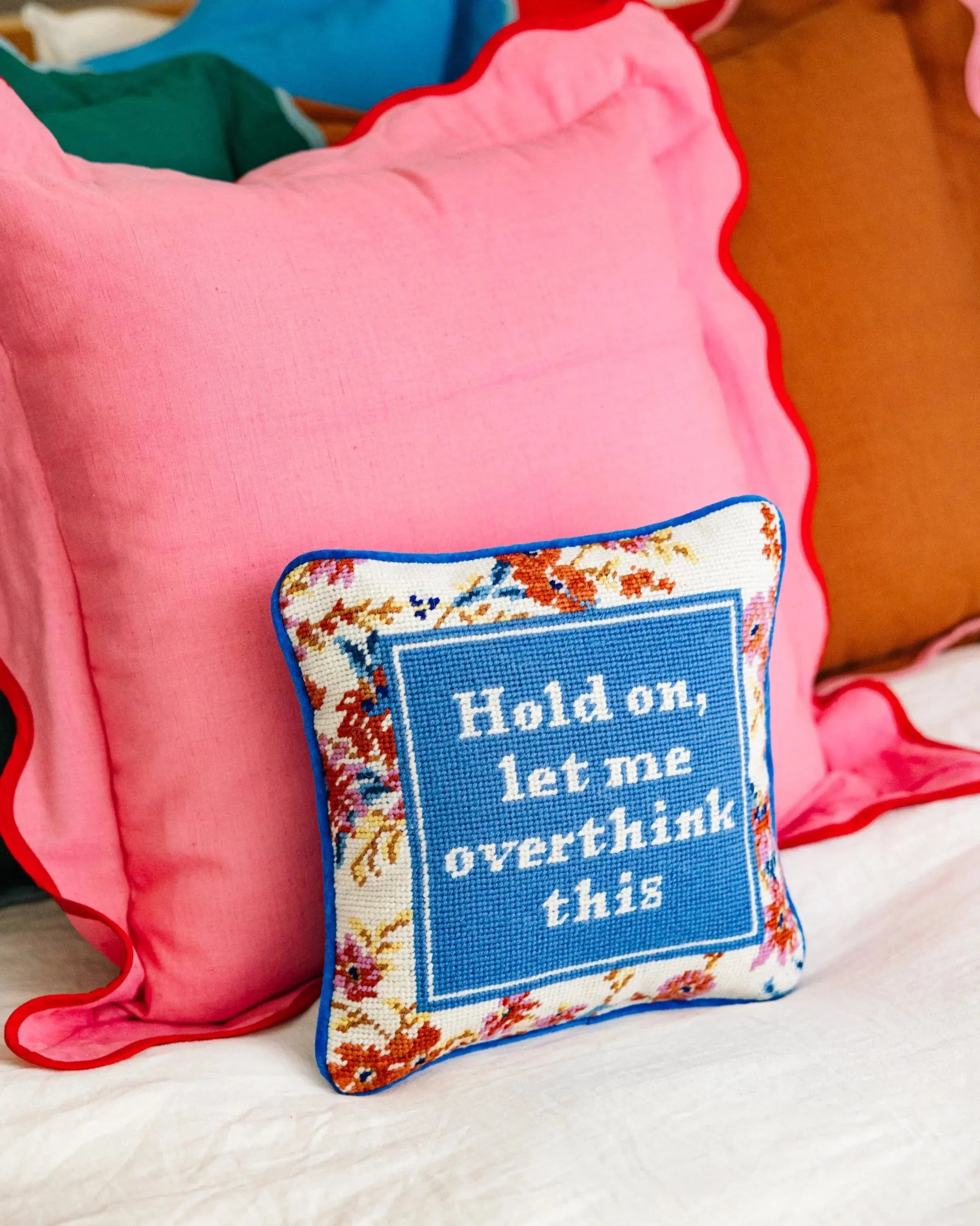 Overthink Needlepoint Pillow Furbish Studio