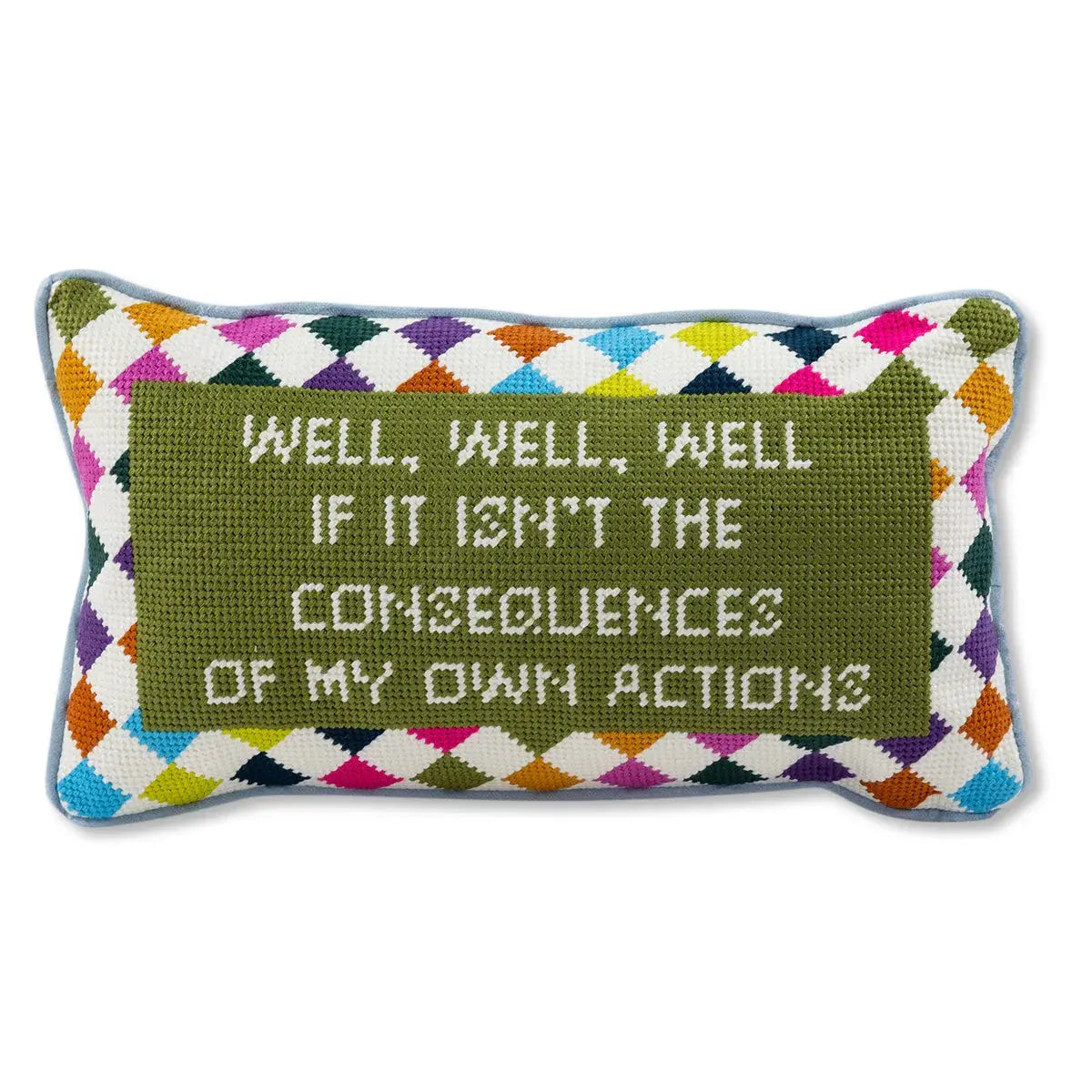 Well Well Well Needlepoint Pillow Furbish Studio