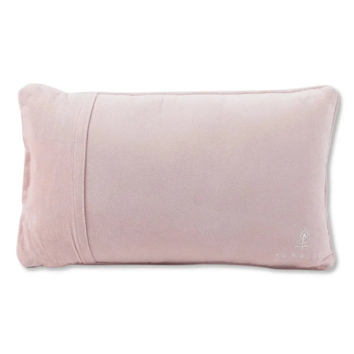 the backside of the decorative pillow