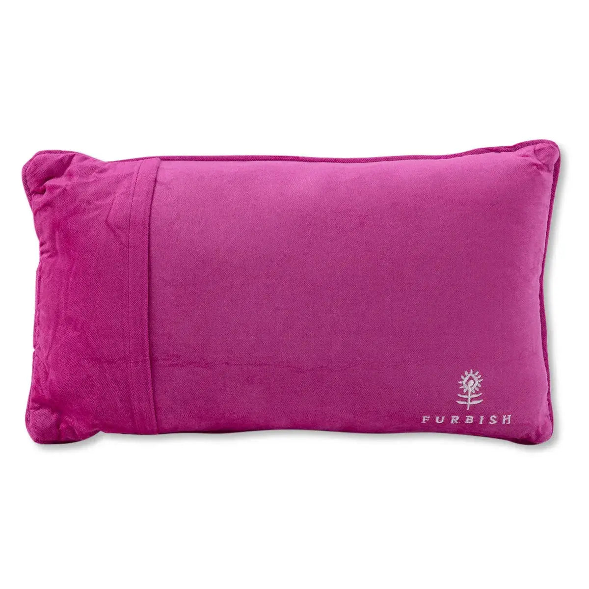 Furbish brand magenta velvet lumbar pillow for cozy farmhouse decor
