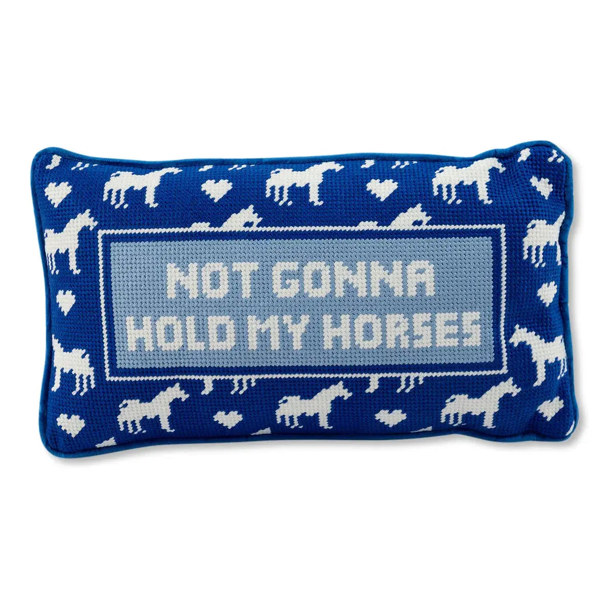 Hold My Horses Needlepoint Pillow Furbish Studio