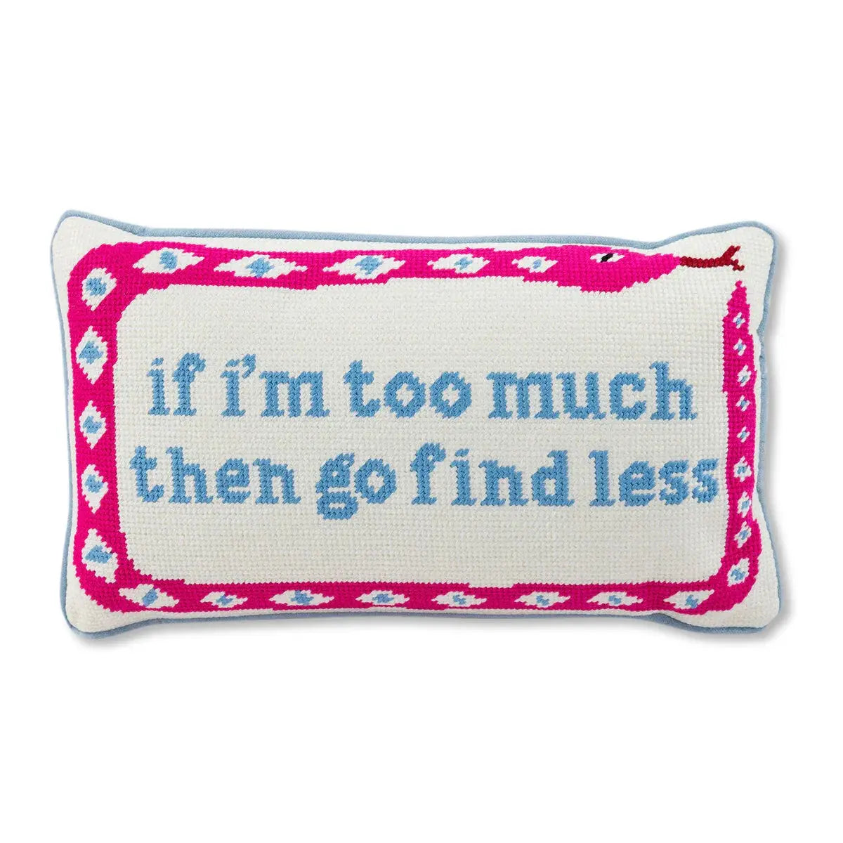 Go Find Less Needlepoint Pillow Furbish Studio