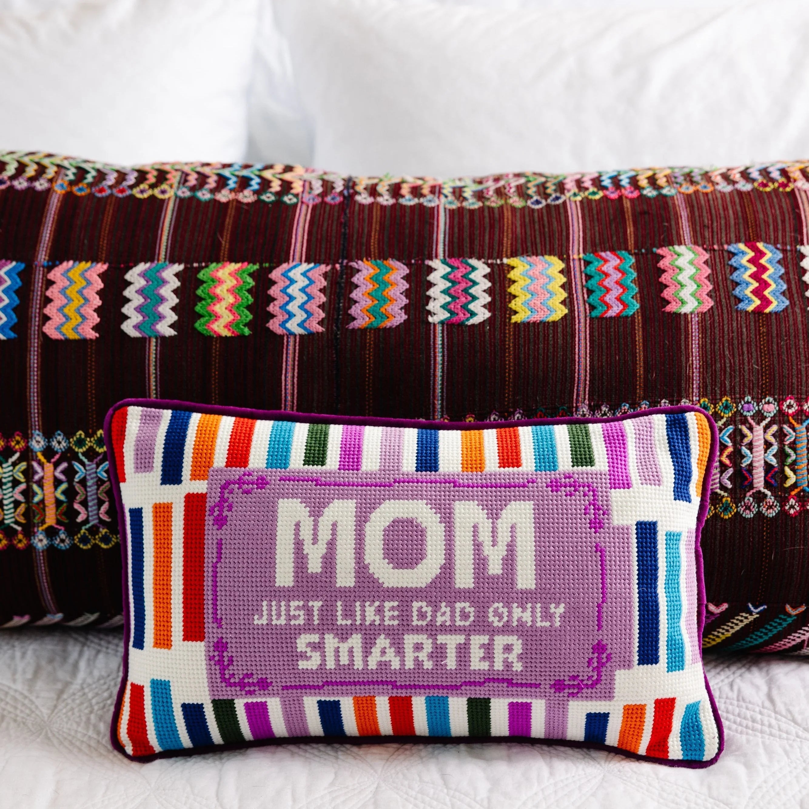 Mom Rules Needlepoint Pillow Furbish Studio