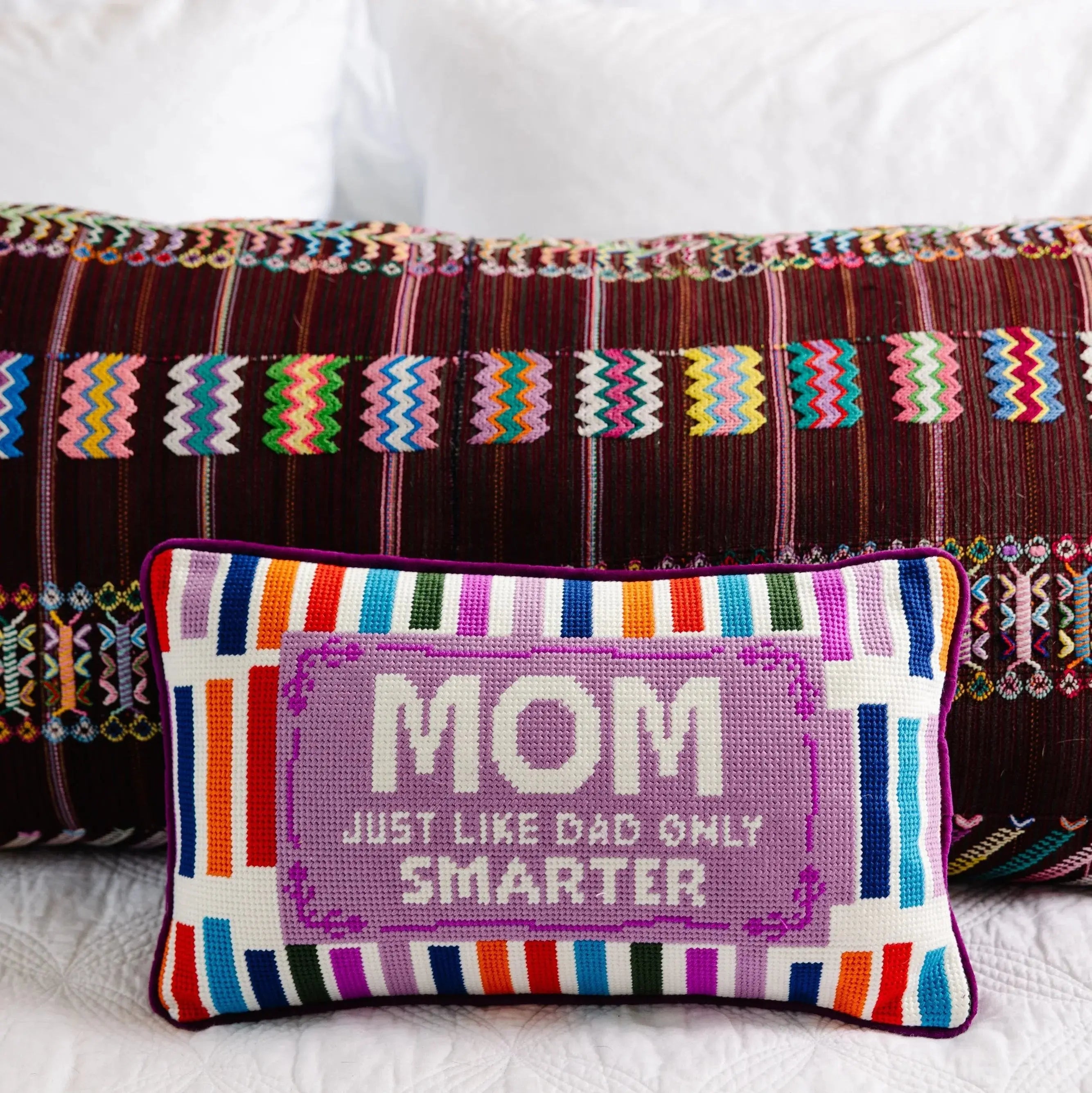 Mom Rules Needlepoint Pillow Furbish Studio