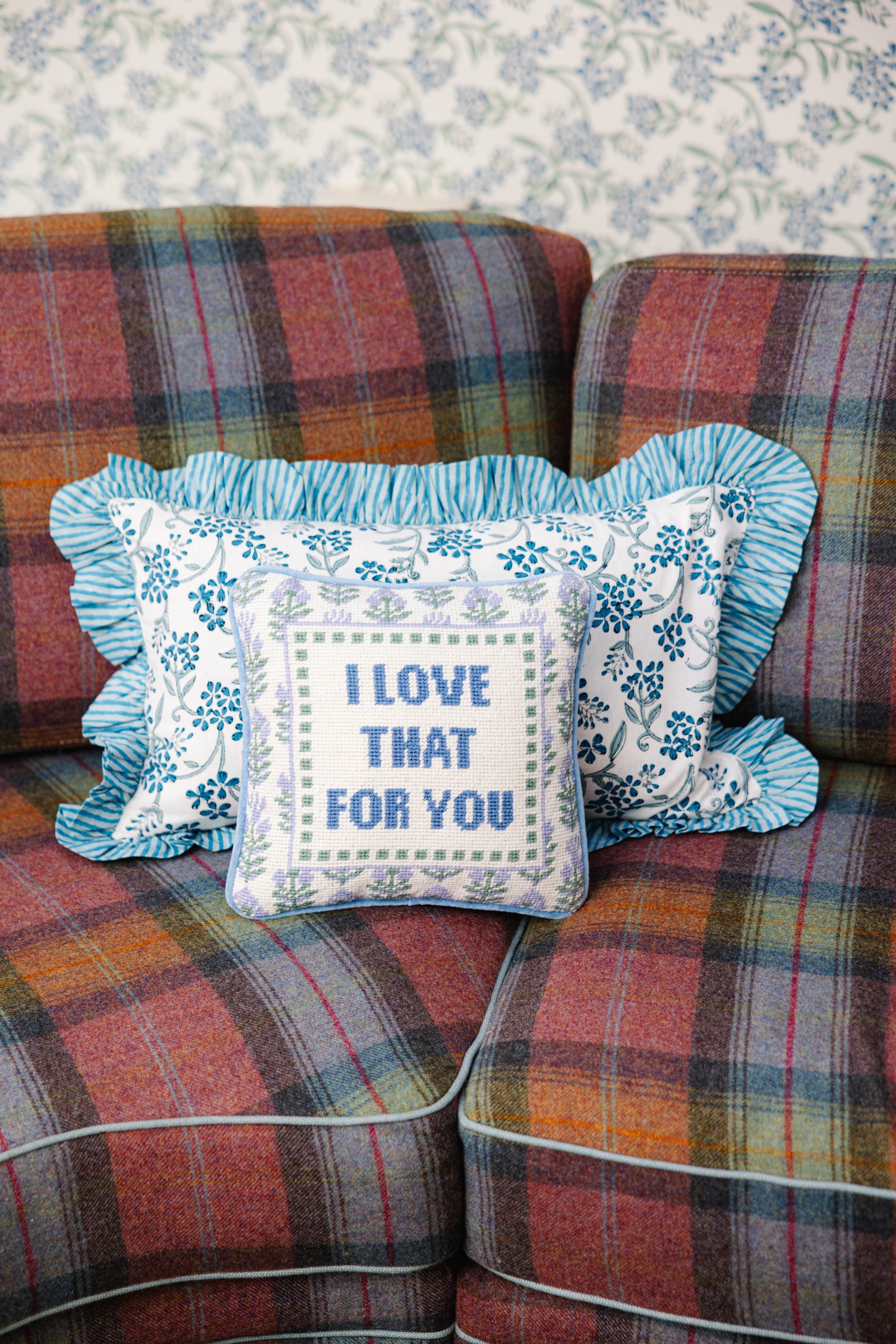 Love That for You Needlepoint Pillow Furbish Studio Love That for You Needlepoint Pillow Furbish Studio