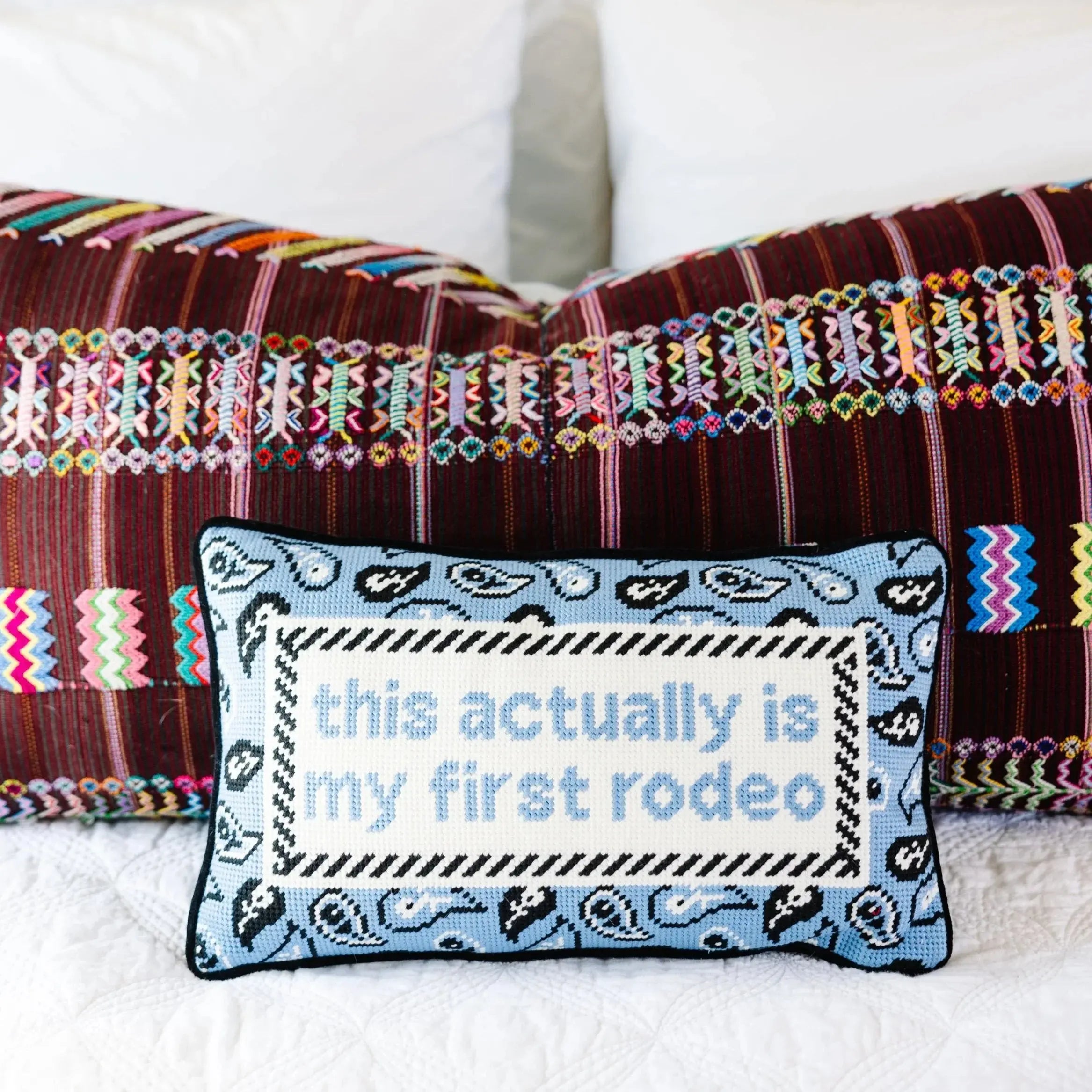 First Rodeo Needlepoint Pillow Furbish Studio