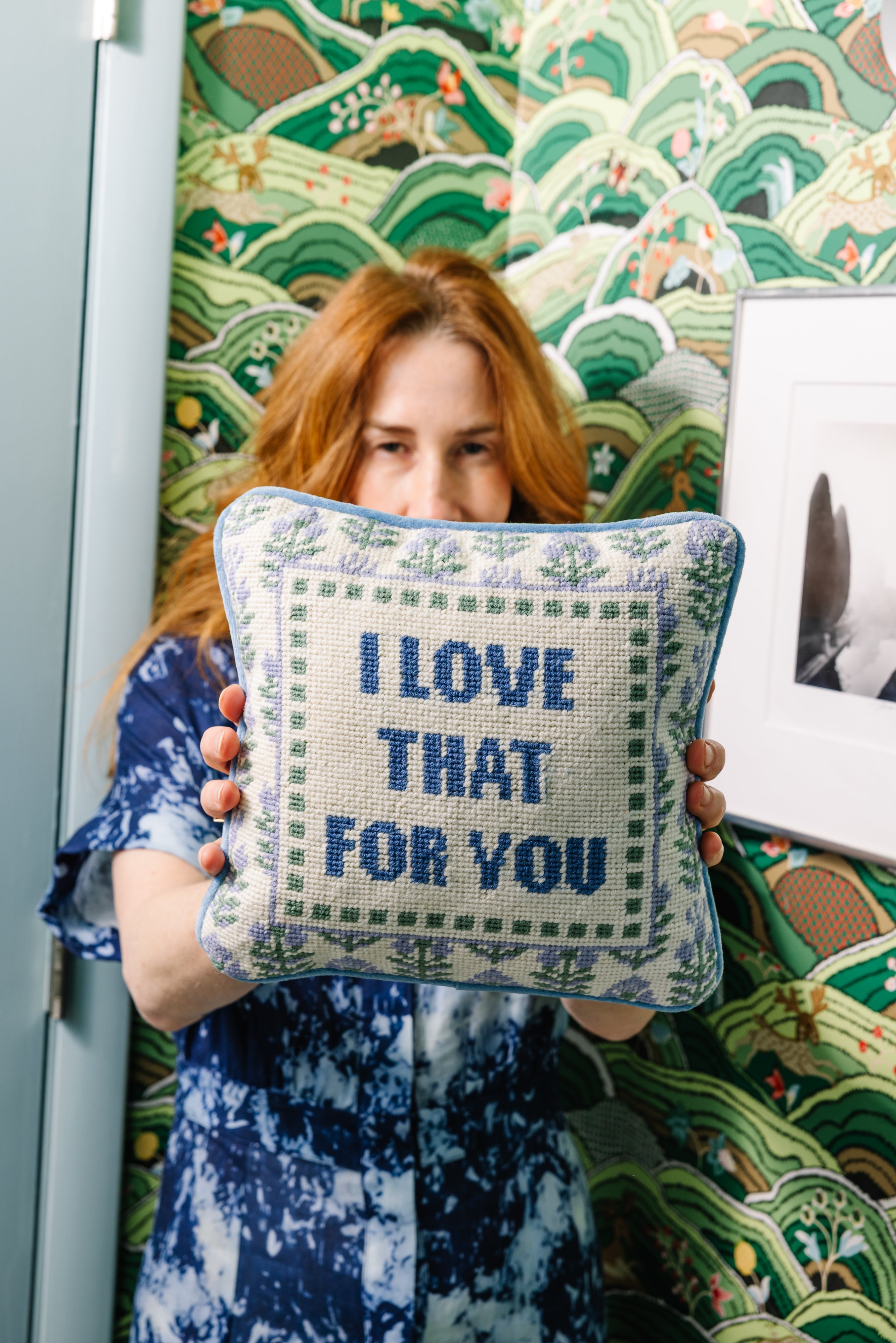 Love That for You Needlepoint Pillow Furbish Studio Love That for You Needlepoint Pillow Furbish Studio