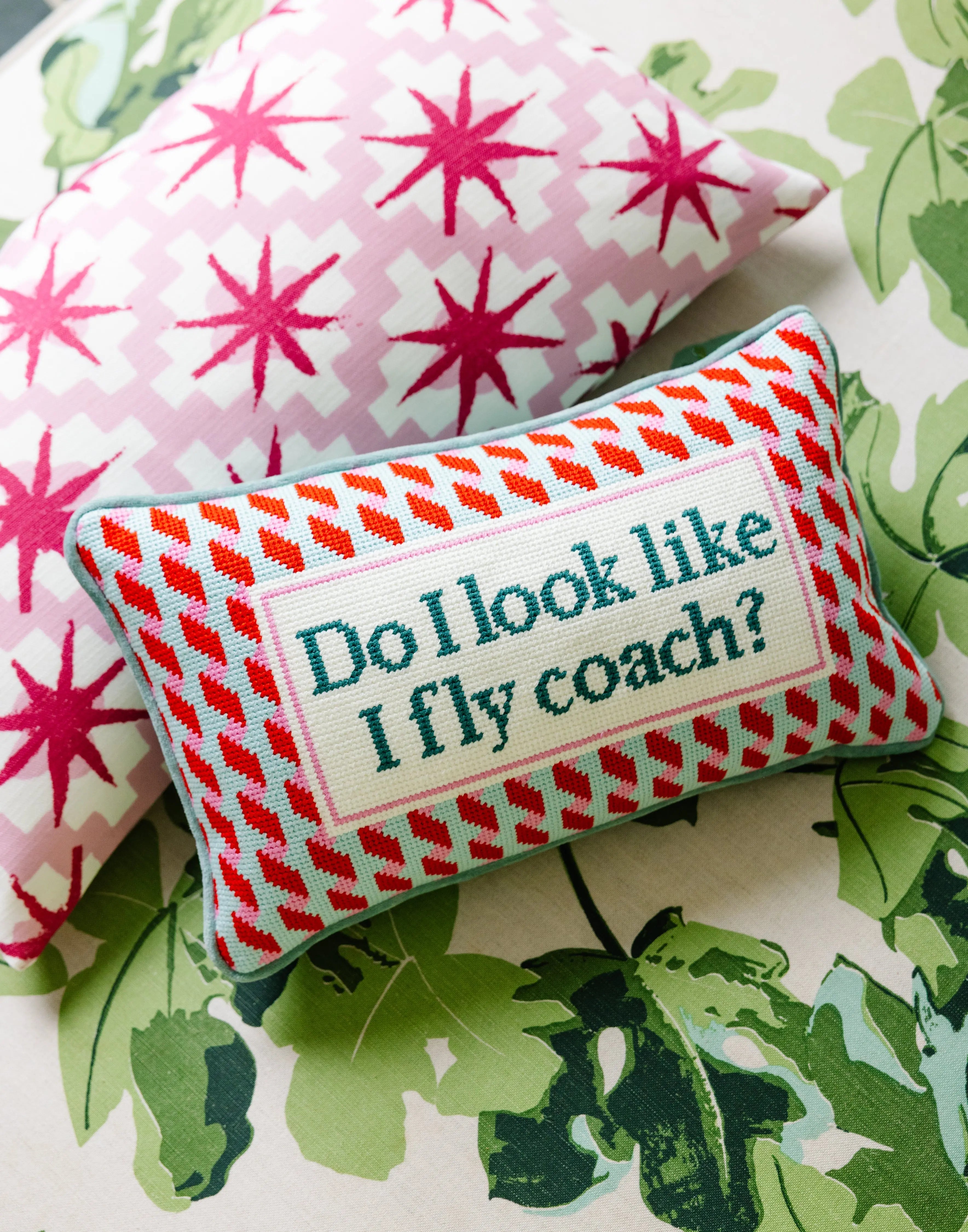 Fly Coach Needlepoint Pillow Furbish Studio