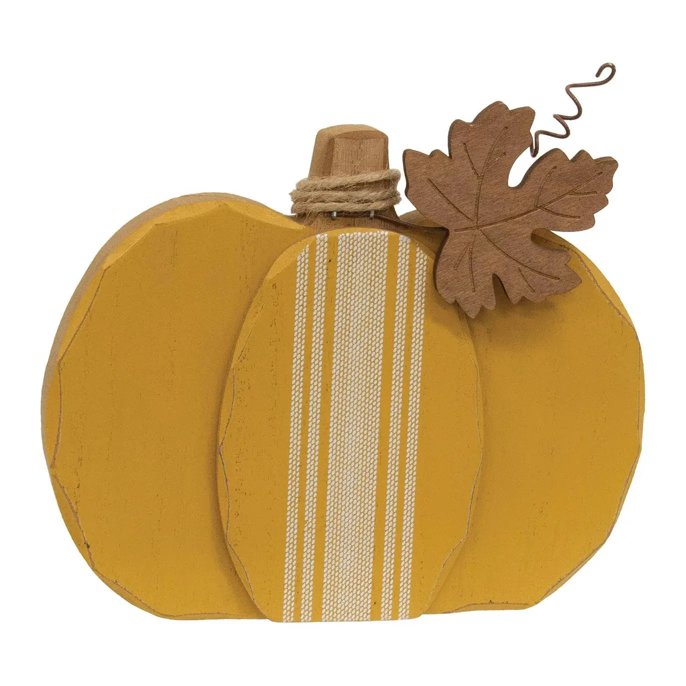 Distressed Chunky Wooden Feed Sack Stripe Pumpkin