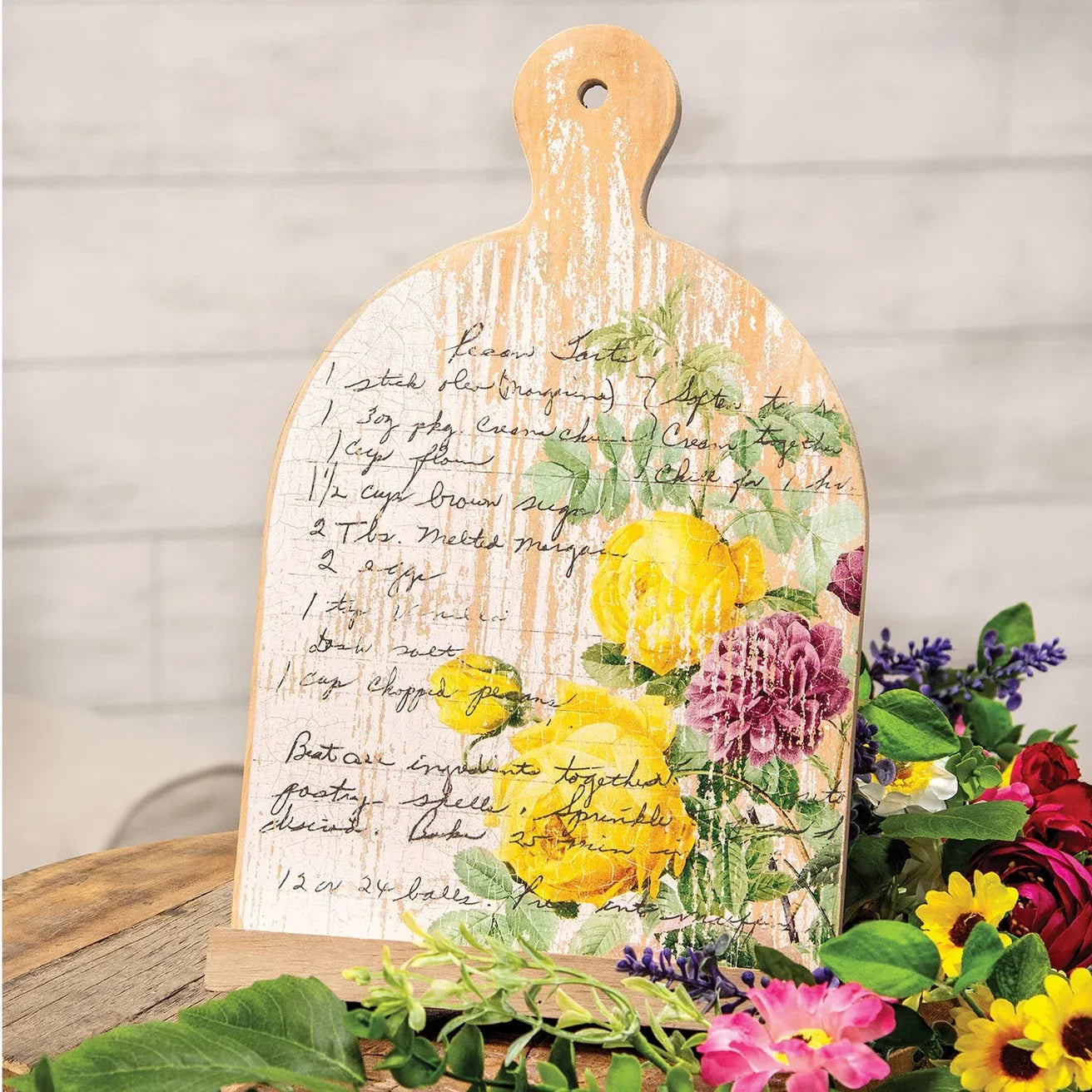 🌸 Vintage Rose Pecan Tart Recipe Book Holder