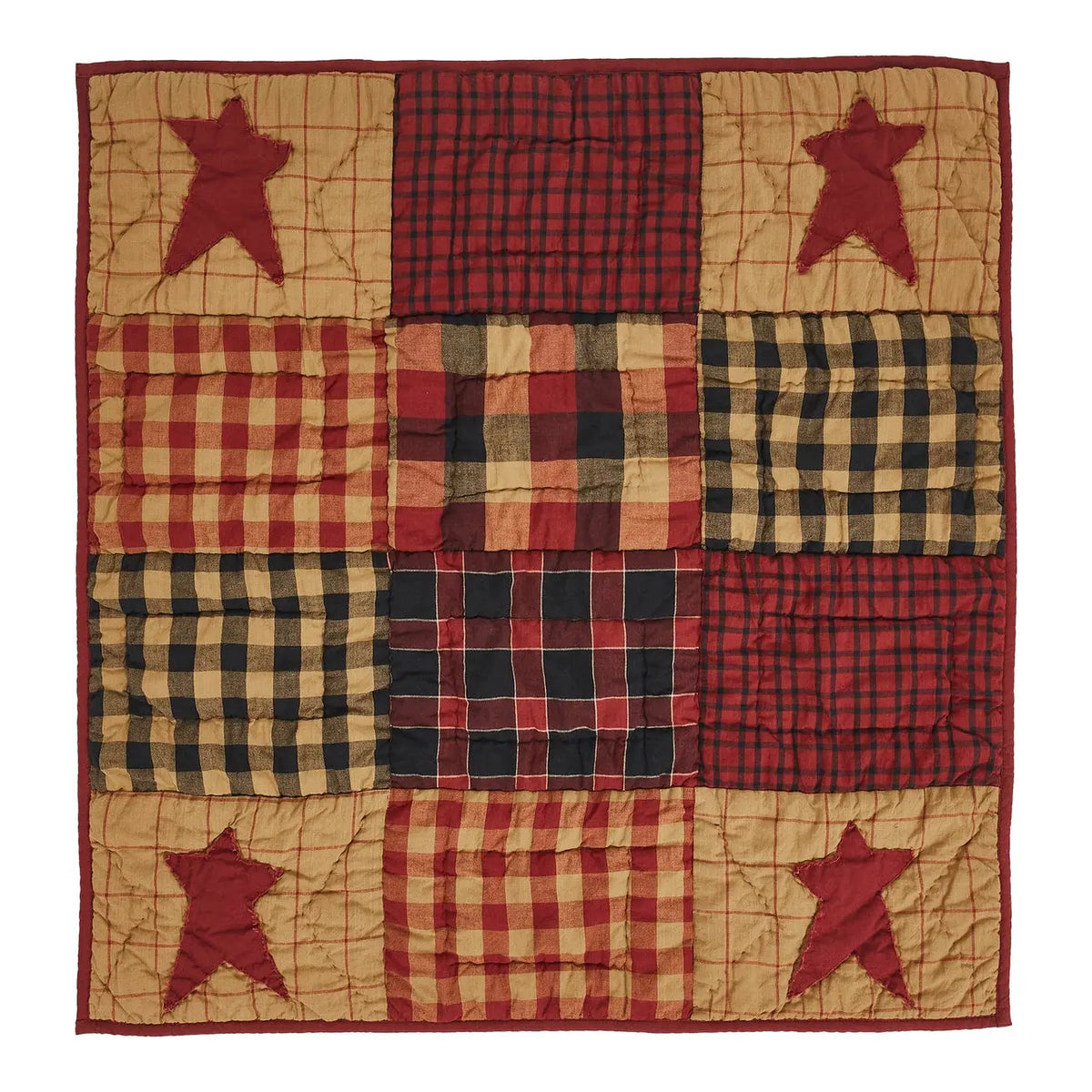 Connell Quilted Lap Throw – Burgundy Country Patchwork, 30x30