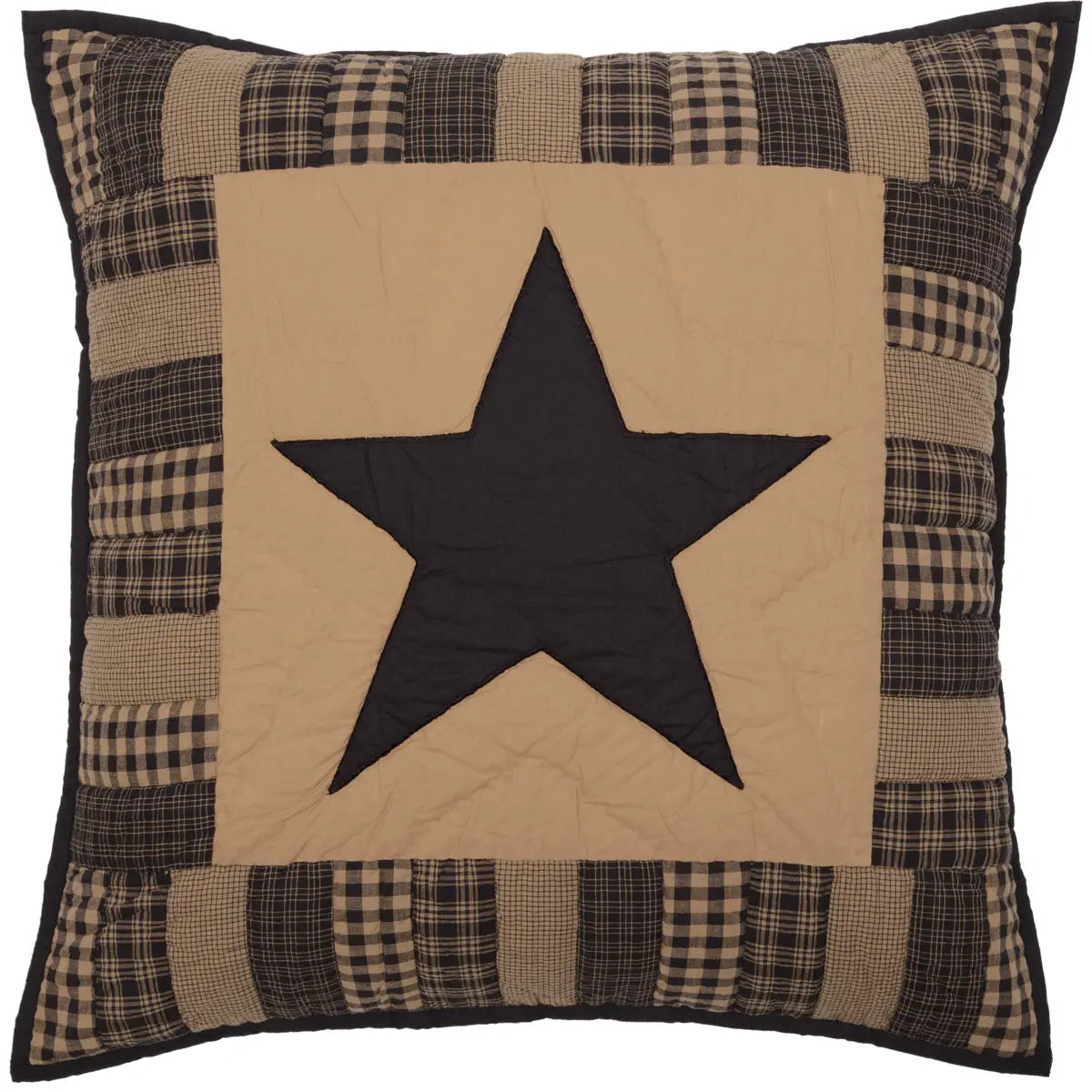 Black Check Star Quilted Euro Sham – 26" x 26"