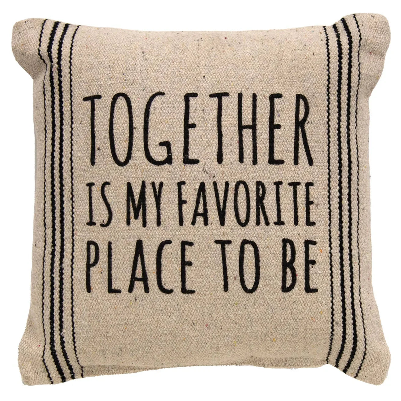 Together Is My Favorite Striped Natural Pillow