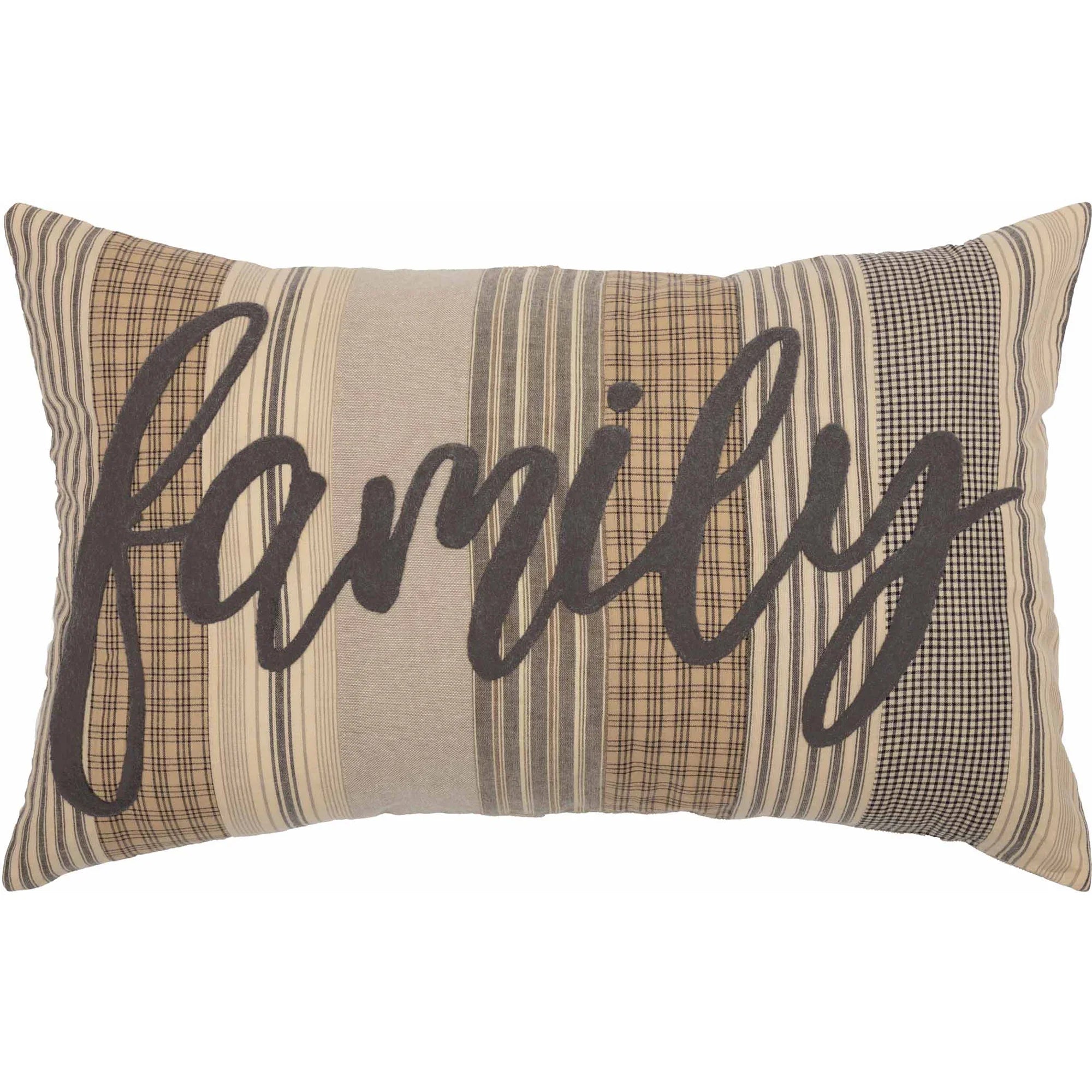 Sawyer Mill Charcoal Family Pillow – 14x22