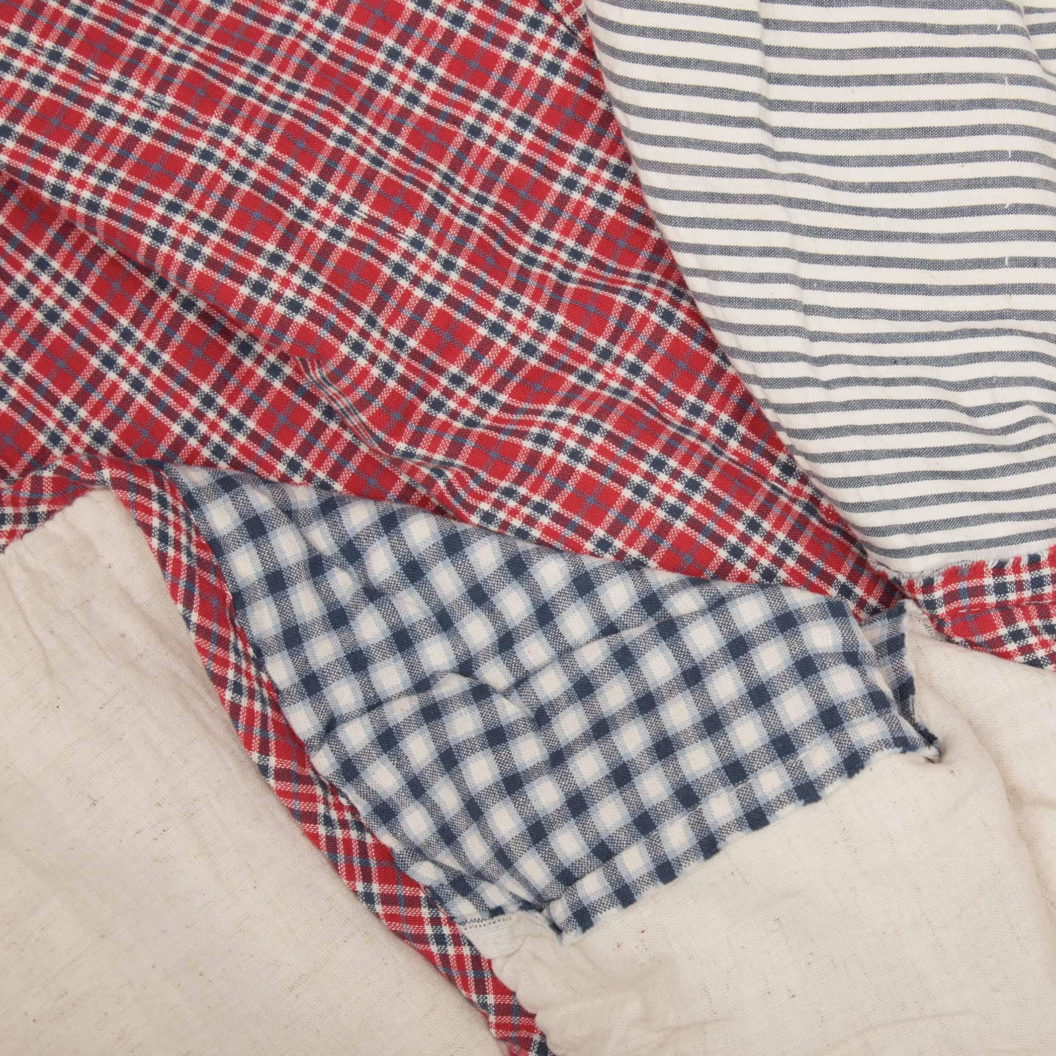 Cozy farmhouse plaid and stripe fabric set for home decor and crafting