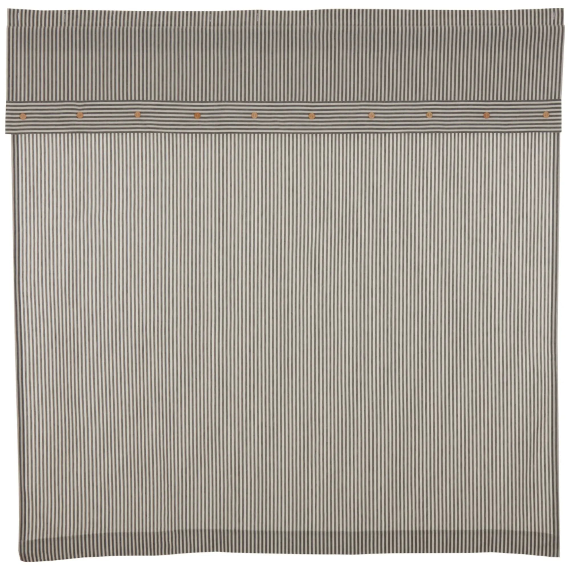 Farmhouse Ticking Gray Shower Curtain – Cotton Stripe 72x72