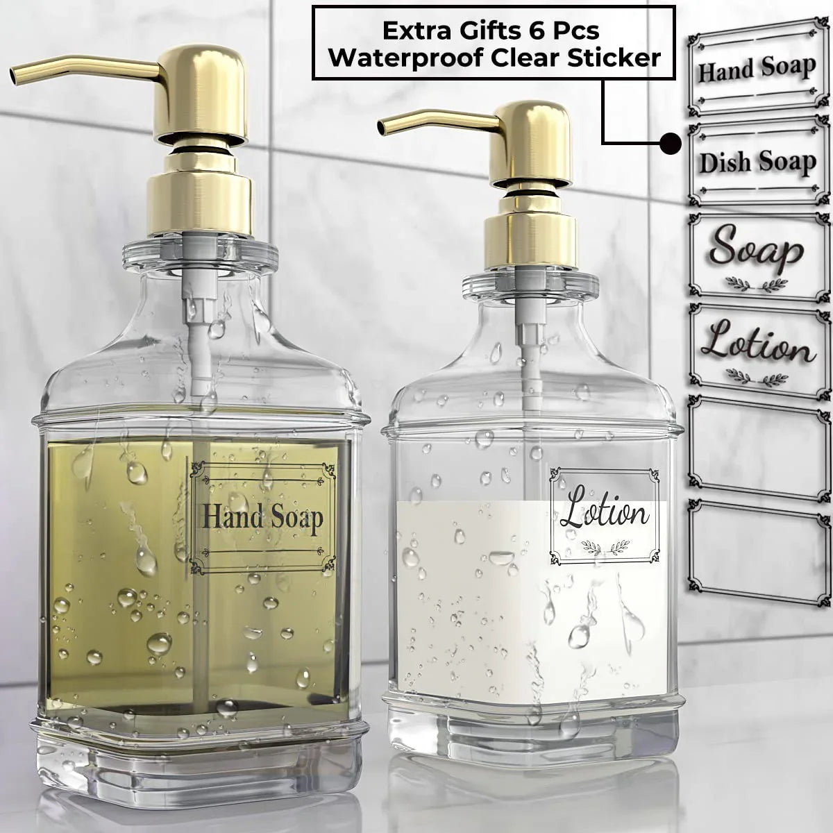 Antique Glass Soap Dispenser Set – Black (Set of 2) - KJ Cozy Designs