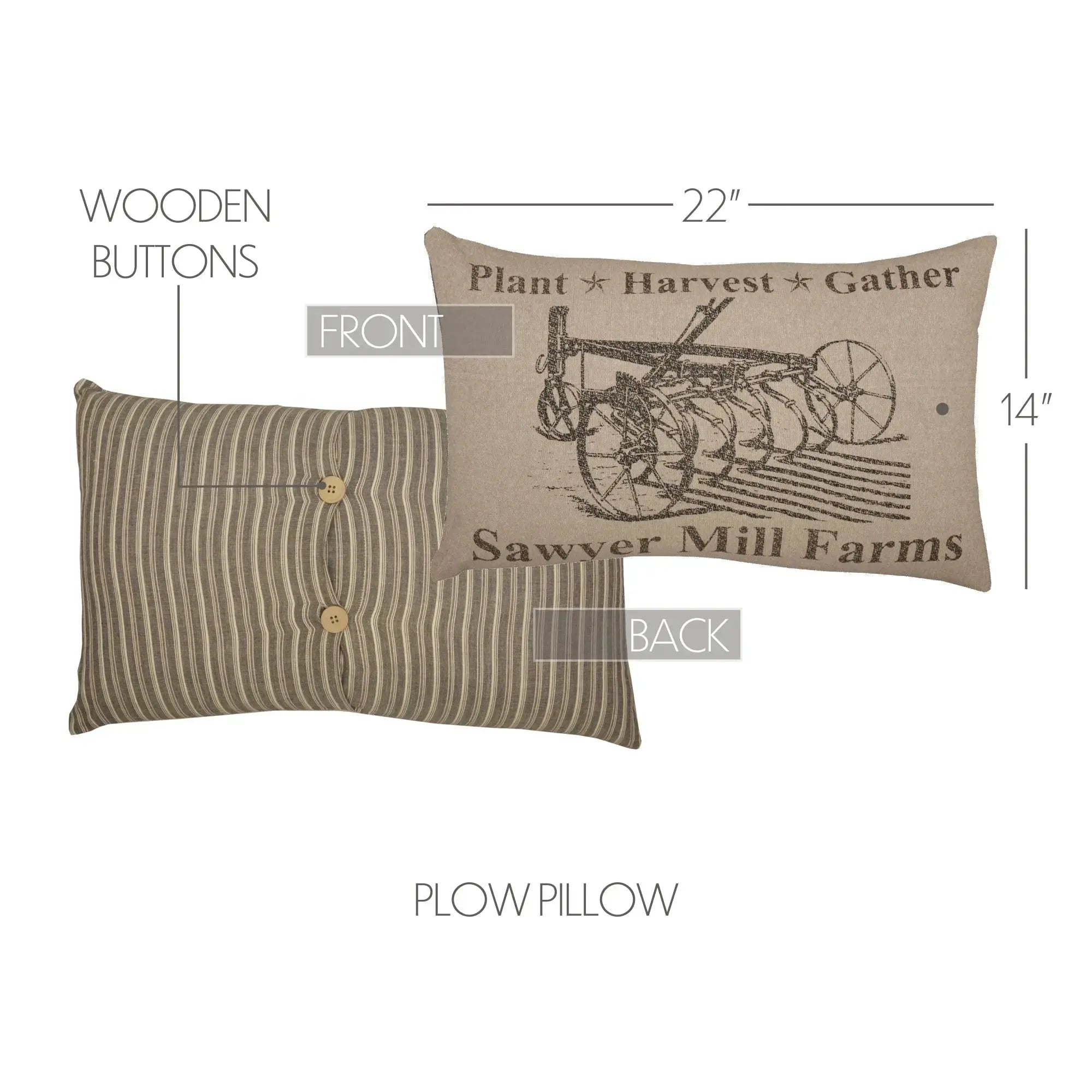Sawyer Mill "Plant Harvest Gather" Lumbar Throw Pillow – 14" x 22"