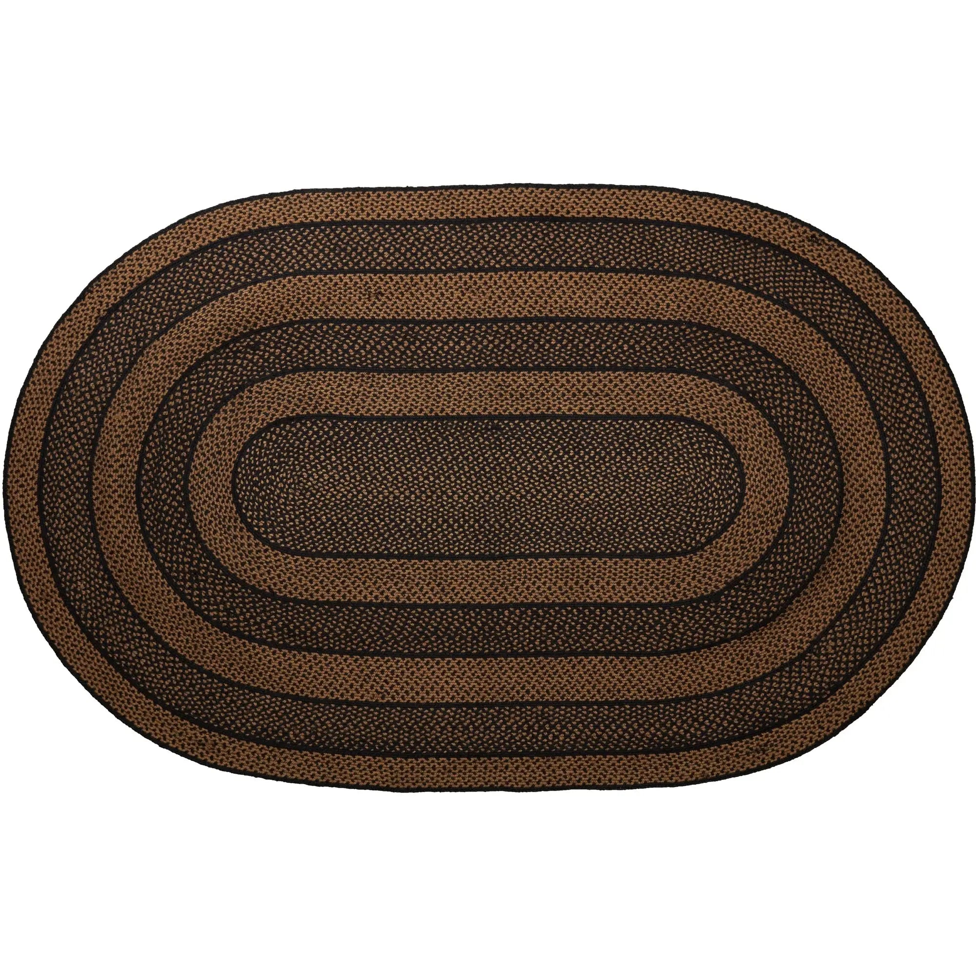 Brown oval rug on a white background
