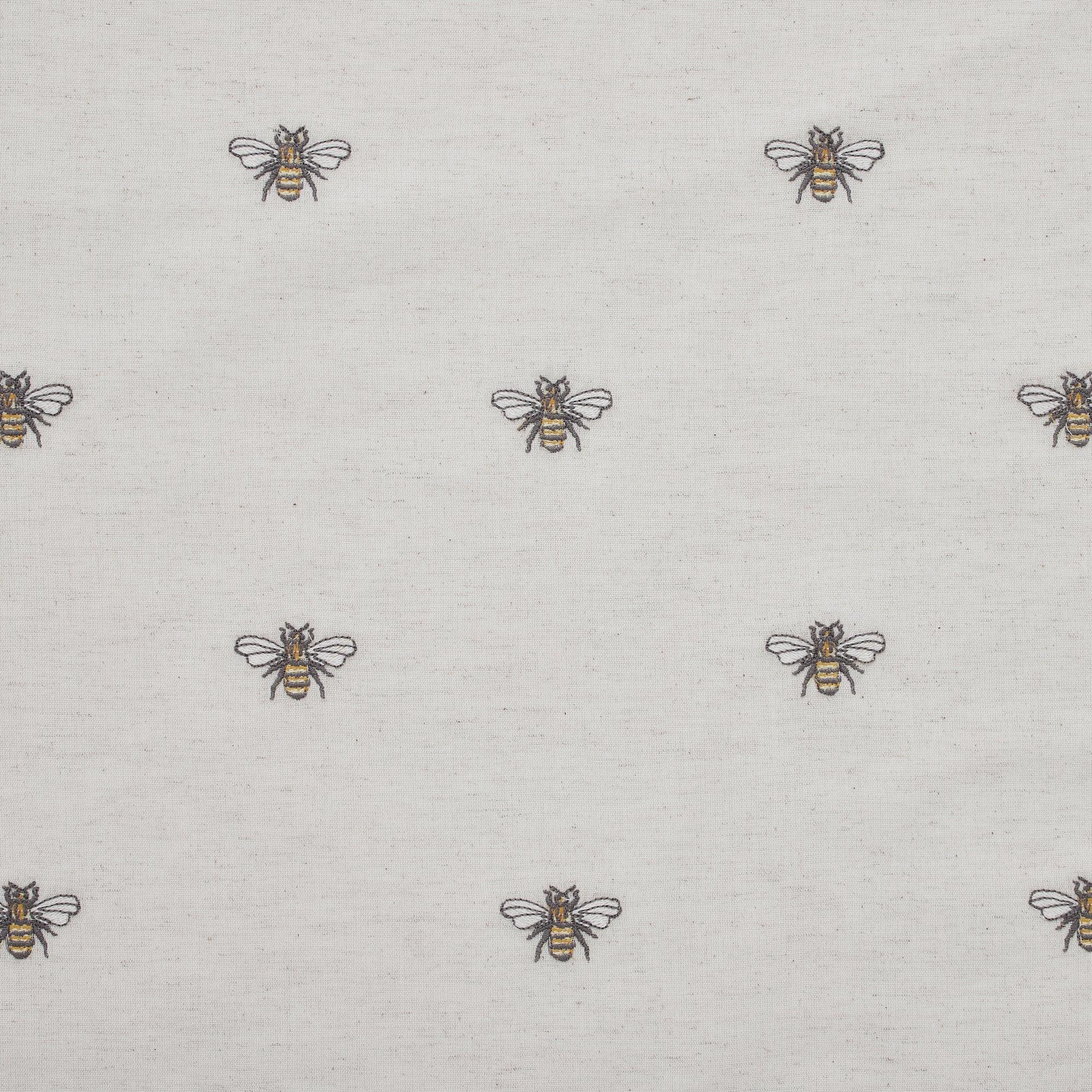 Bees on neutral fabric, farmhouse cottage decor textile