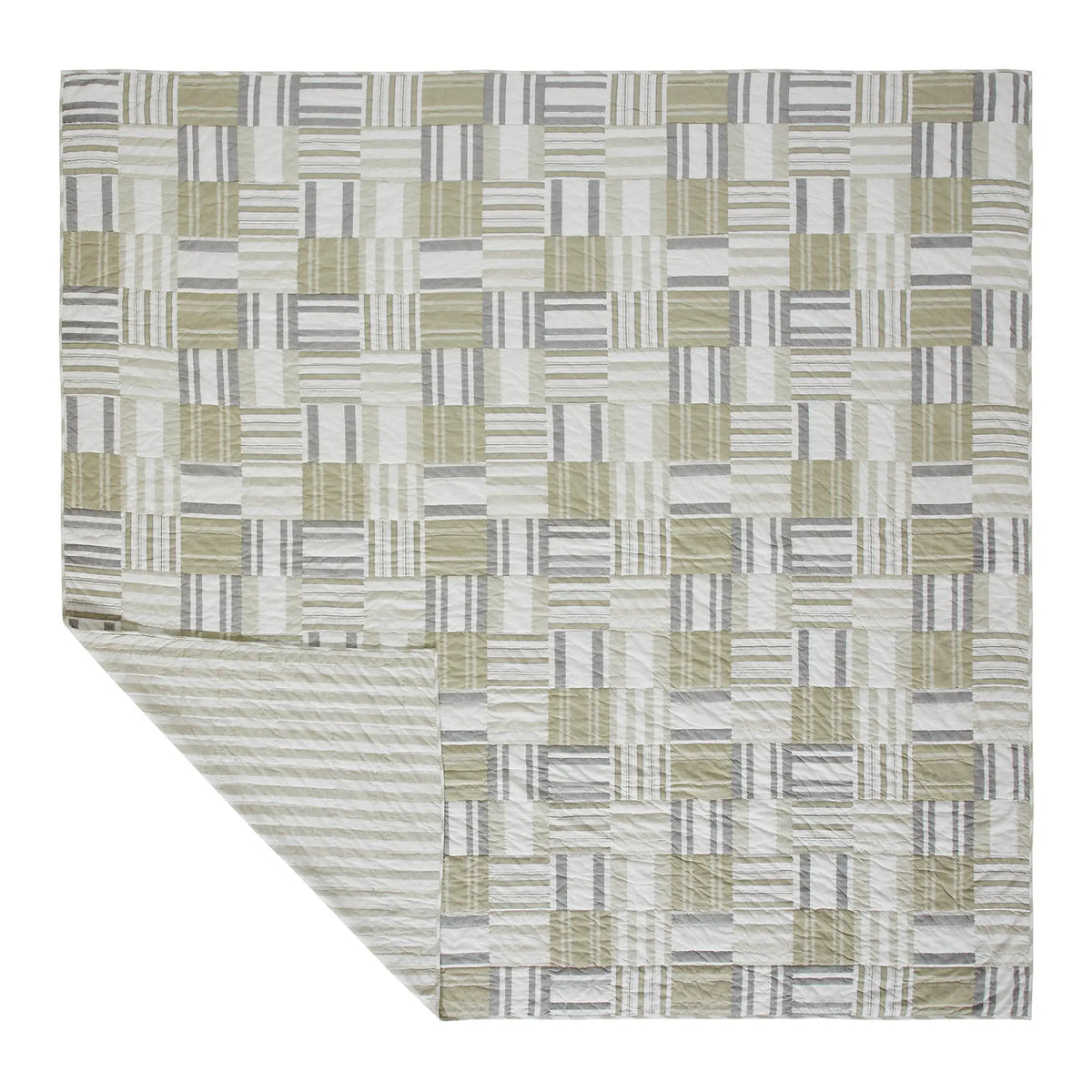 Patterned rug with geometric design on a white background