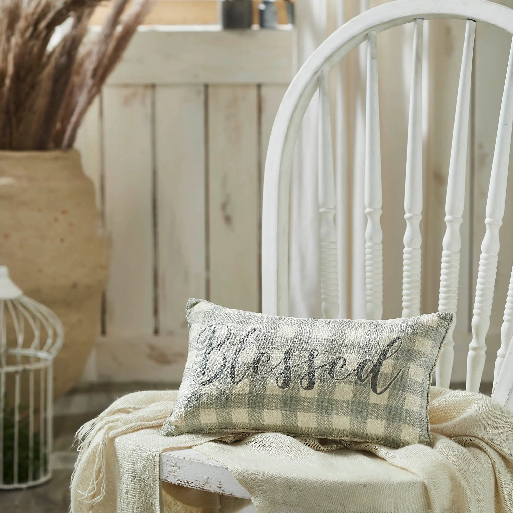Celebrate Grace Blessed Throw Pillow 7x13