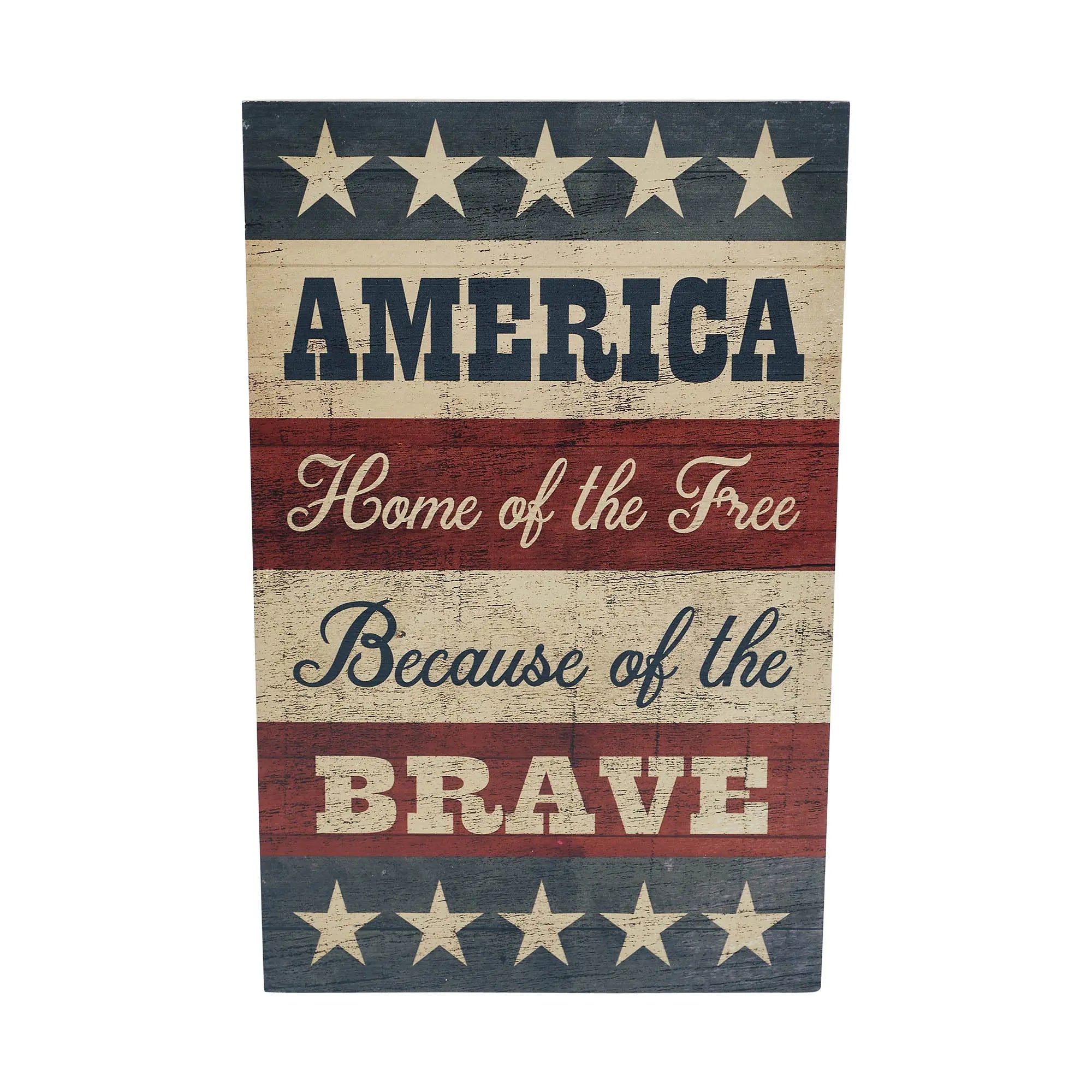 America Home of The Free Wall Sign 16x10 VHC