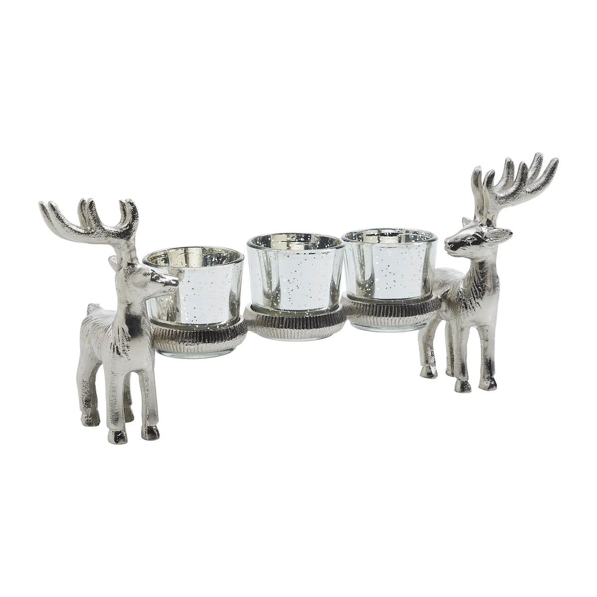 Decorative candle holder shaped like reindeer on a white background