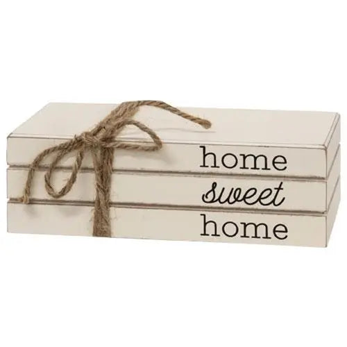 Home Sweet Home Stacked Wooden Books Decor