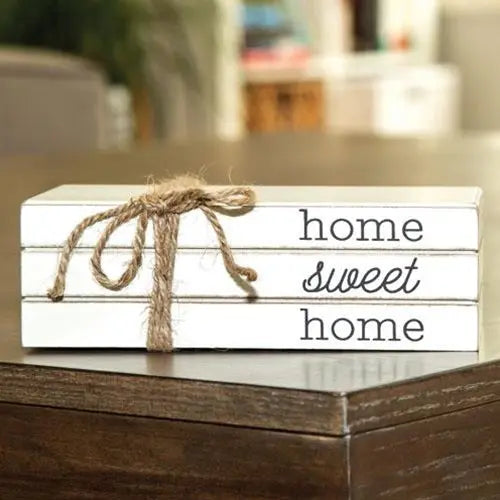 Home Sweet Home Stacked Wooden Books Decor