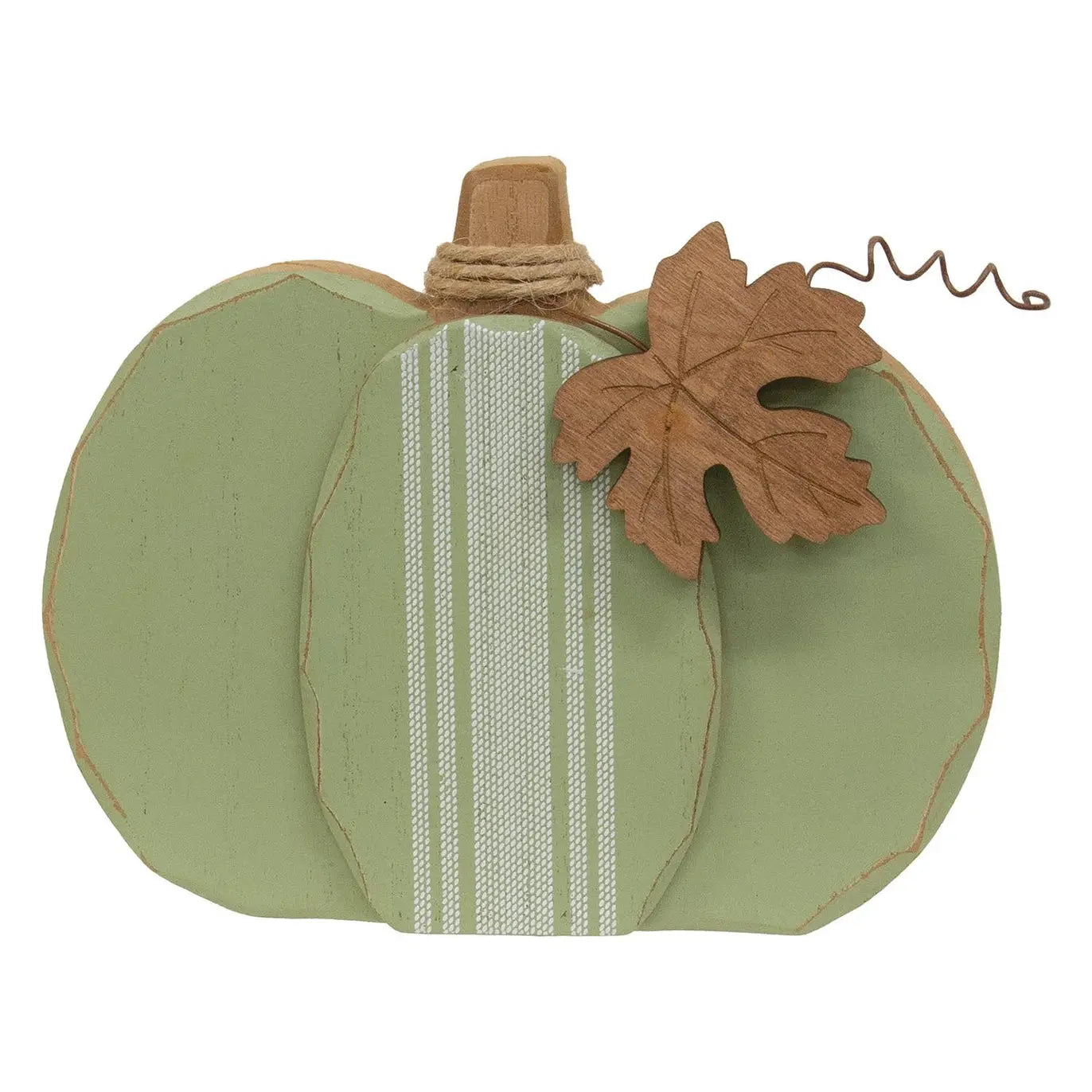 Distressed Chunky Wooden Feed Sack Stripe Pumpkin
