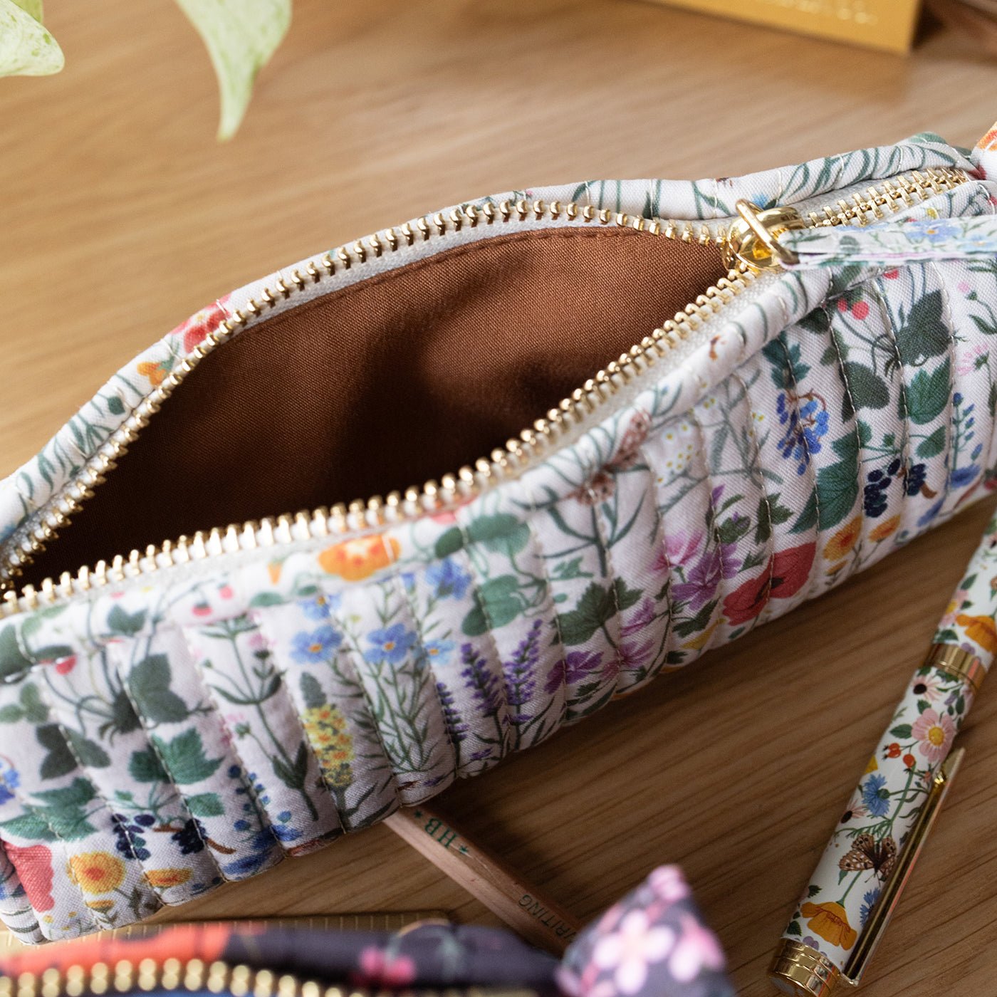 BOTANIST | Cotton Quilted Pencil Pouch Botanica Paper Co.® BOTANIST | Cotton Quilted Pencil Pouch Botanica Paper Co.®