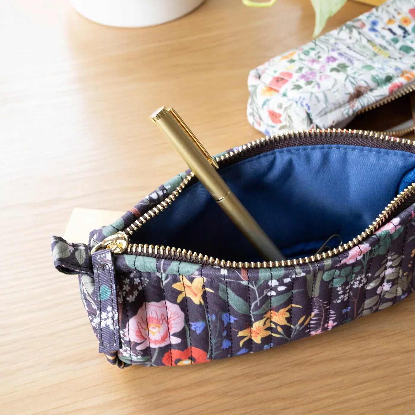 WILD FLOWERS | Cotton Quilted Pencil Pouch Botanica Paper Co.® WILD FLOWERS | Cotton Quilted Pencil Pouch Botanica Paper Co.®