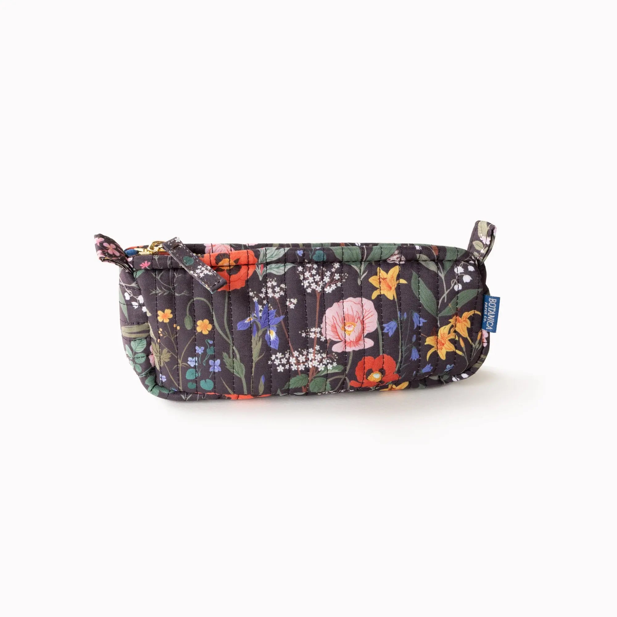 WILD FLOWERS | Cotton Quilted Pencil Pouch Botanica Paper Co.® WILD FLOWERS | Cotton Quilted Pencil Pouch Botanica Paper Co.®