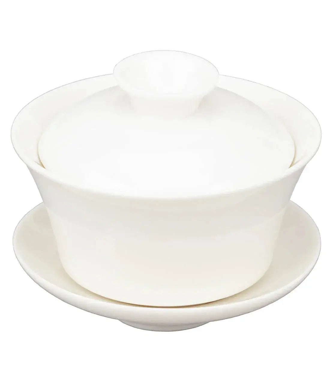White ceramic lidded bowl with saucer, farmhouse kitchen decor