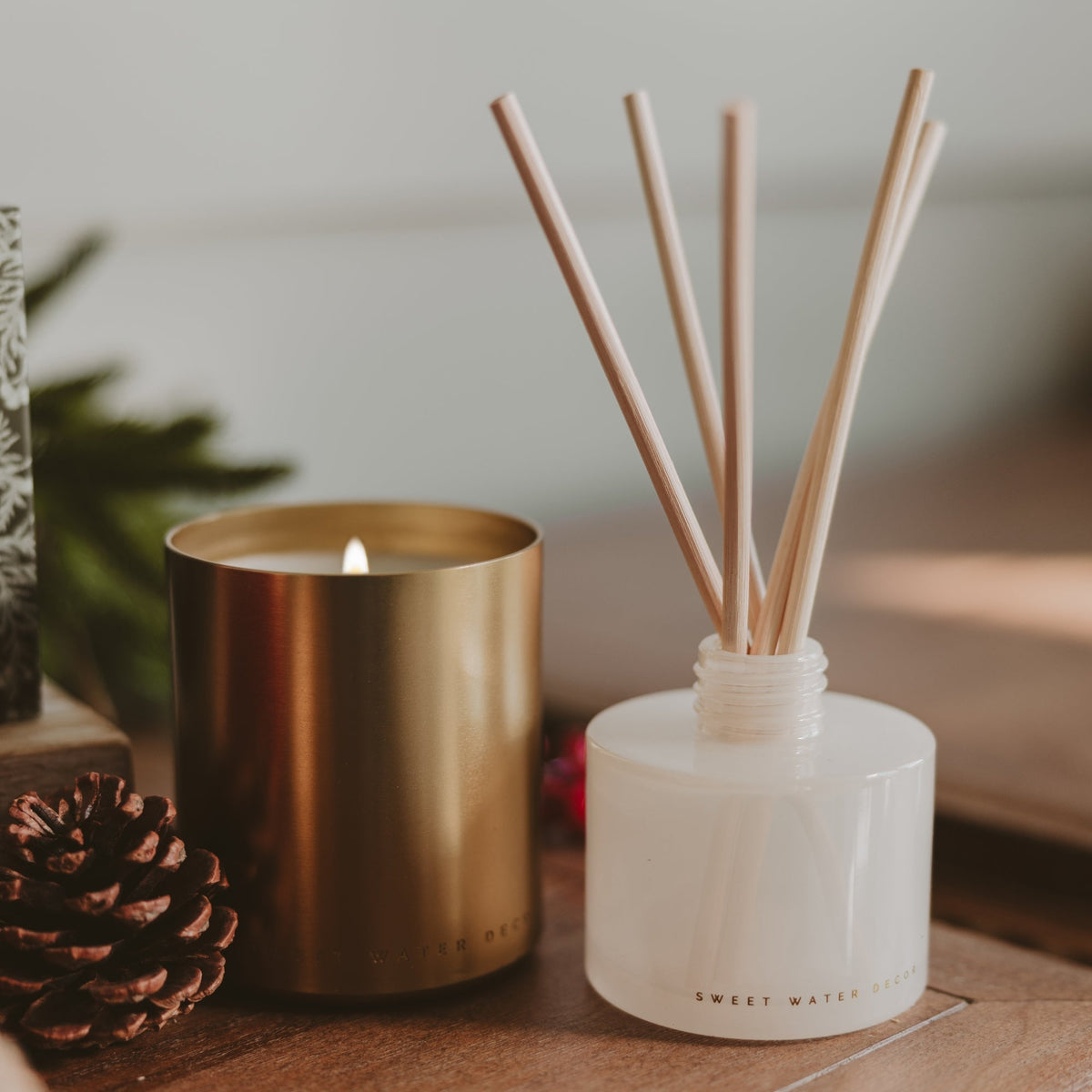 Warm and Cozy Soy Candle - Gold Metal Aluminum Jar - 10 oz