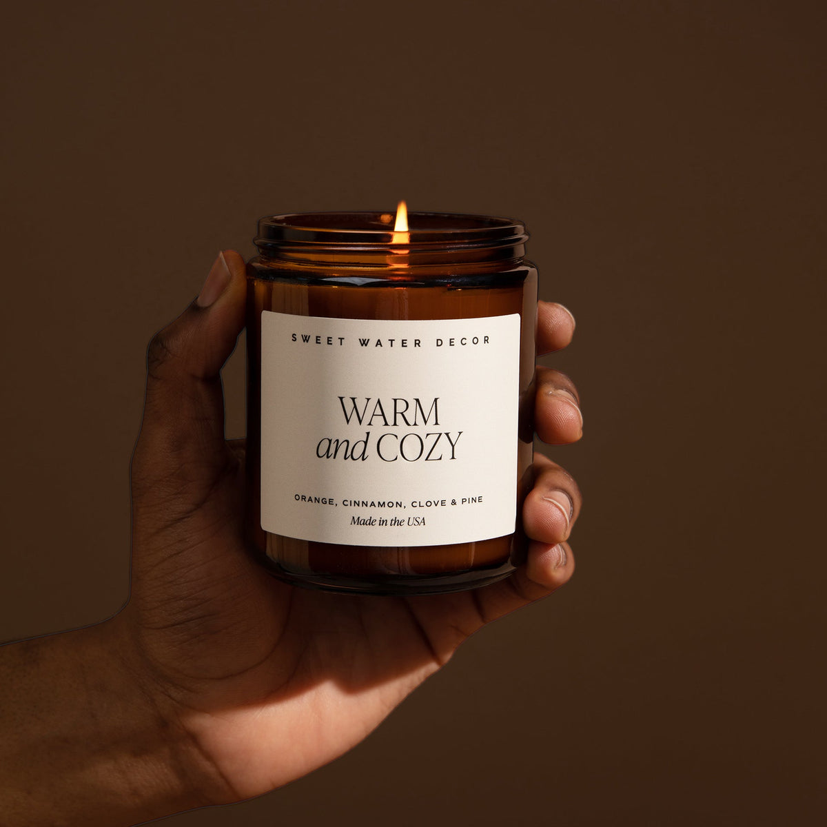 Warm and Cozy Soy Candle - Amber Jar - 9 oz KJ Coy Designs