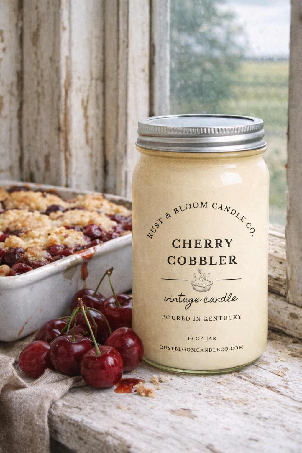 Cherry Cobbler 16 Oz Soy Candle Rust & Bloom Candle Co.
