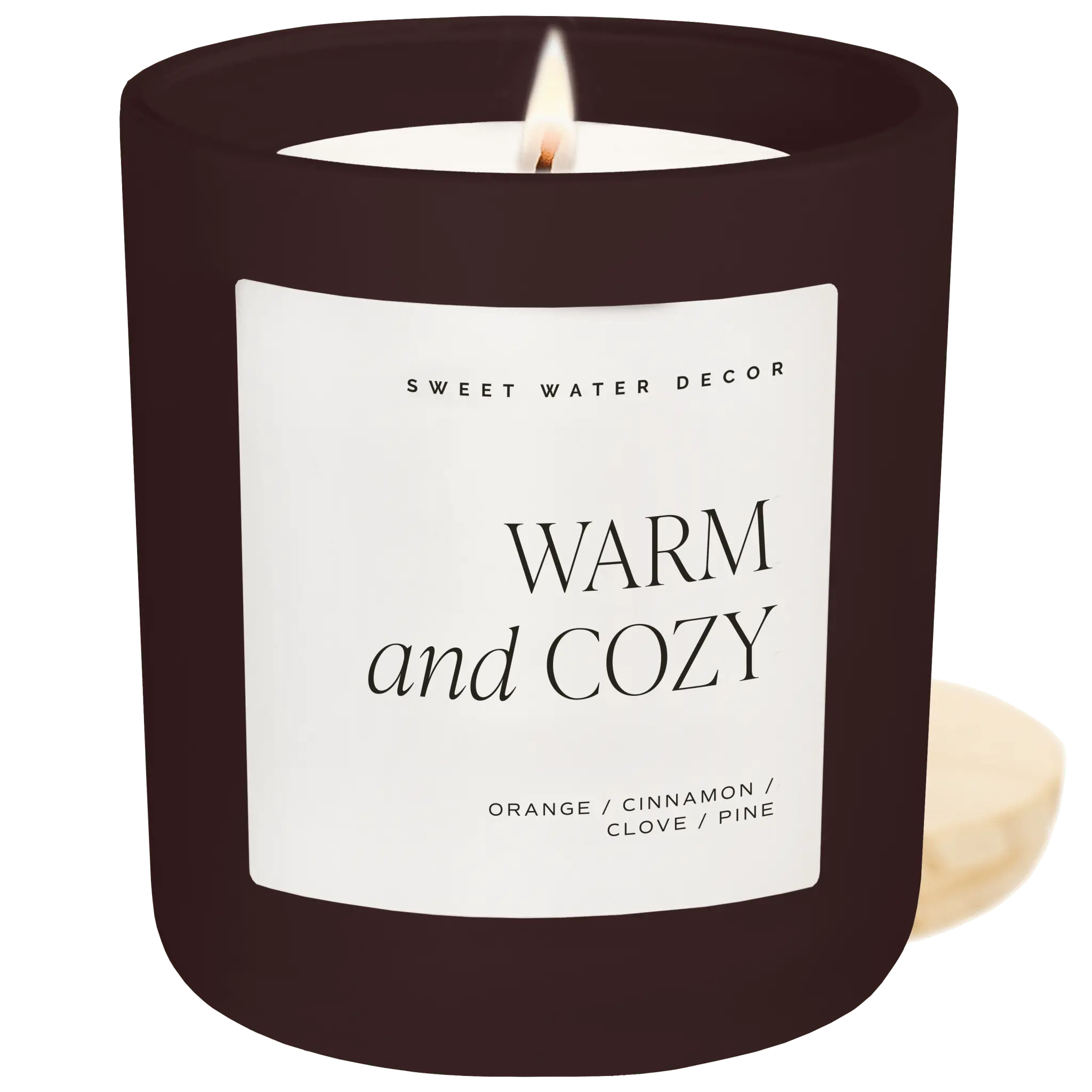 Warm and Cozy Soy Candle - Brown Matte Jar - 15 oz Sweet Water Decor Warm and Cozy Soy Candle - Brown Matte Jar - 15 oz Sweet Water Decor