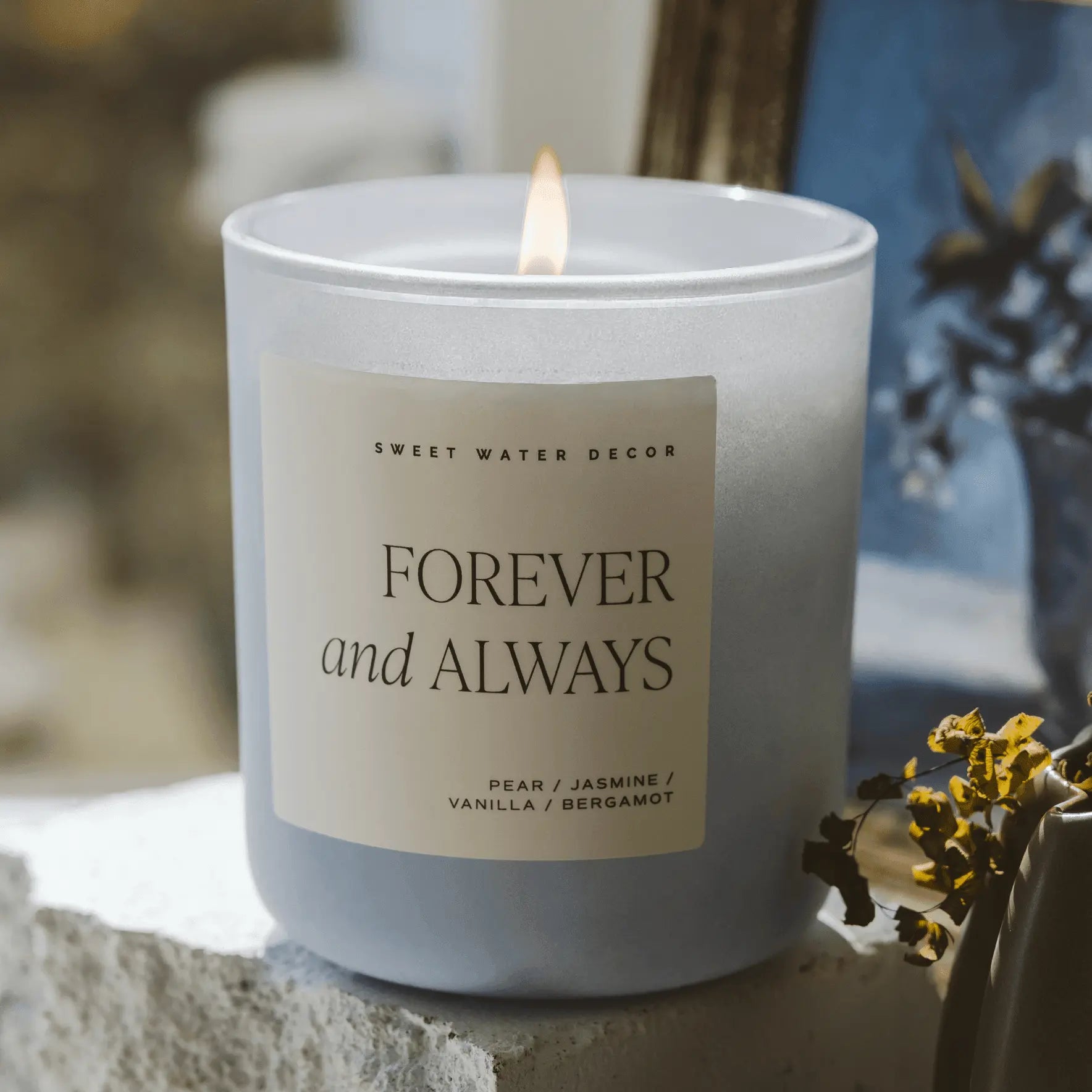 Forever and Always Soy Candle - Blue Matte Jar - 15 oz (Cashmere and Vanilla) Sweet Water Decor Forever and Always Soy Candle - Blue Matte Jar - 15 oz (Cashmere and Vanilla) Sweet Water Decor