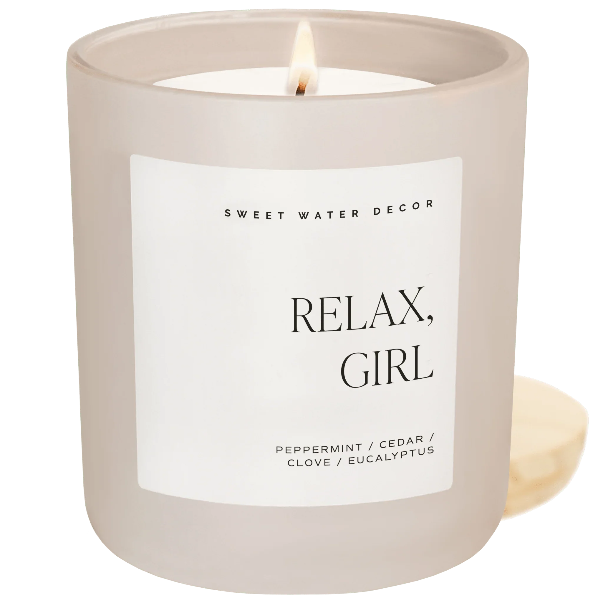 Relax Girl Soy Candle - Tan Matte Jar - 15 oz (Relaxation)