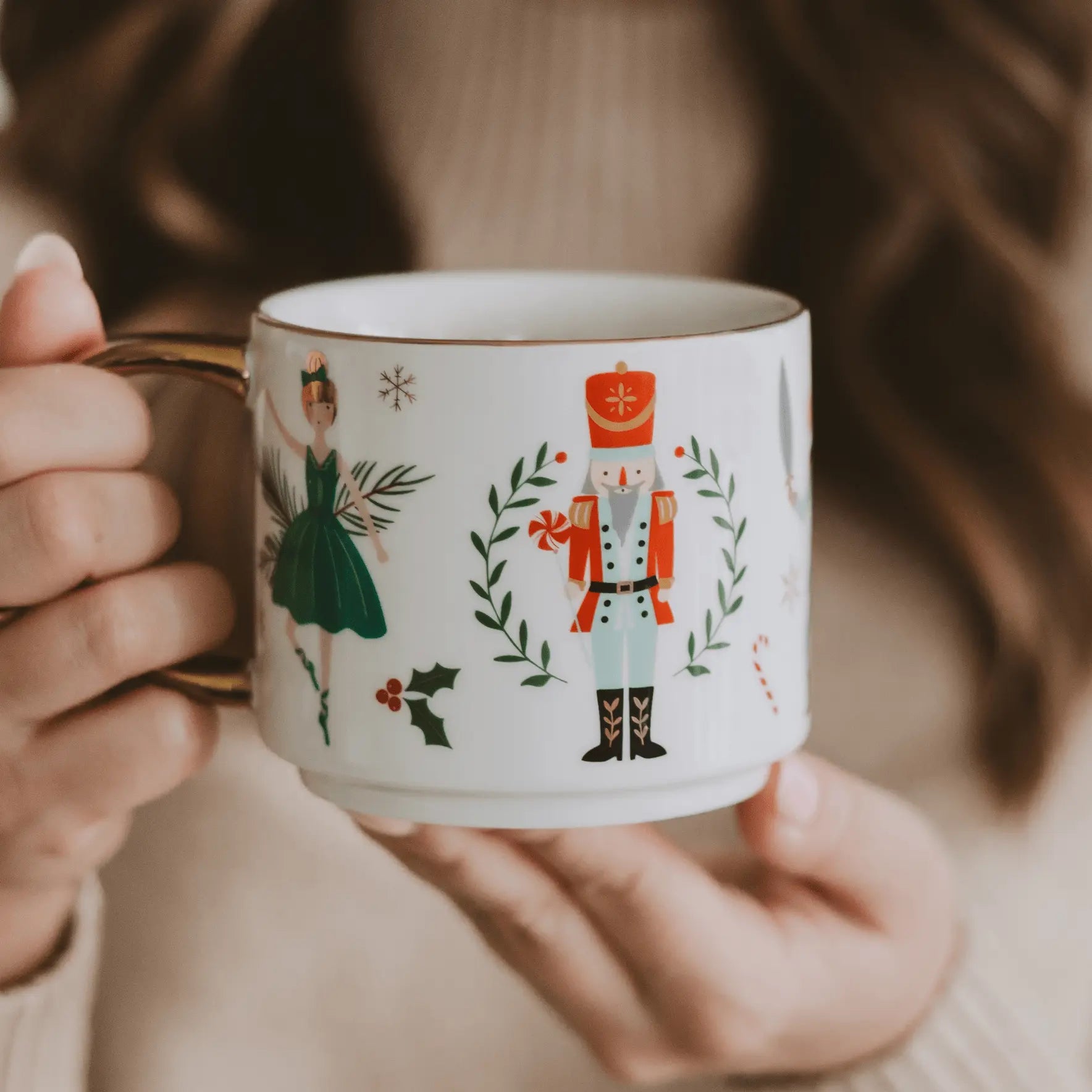 Nutcracker Gold Handle Coffee Mug Sweet Water Decor Nutcracker Gold Handle Coffee Mug Sweet Water Decor
